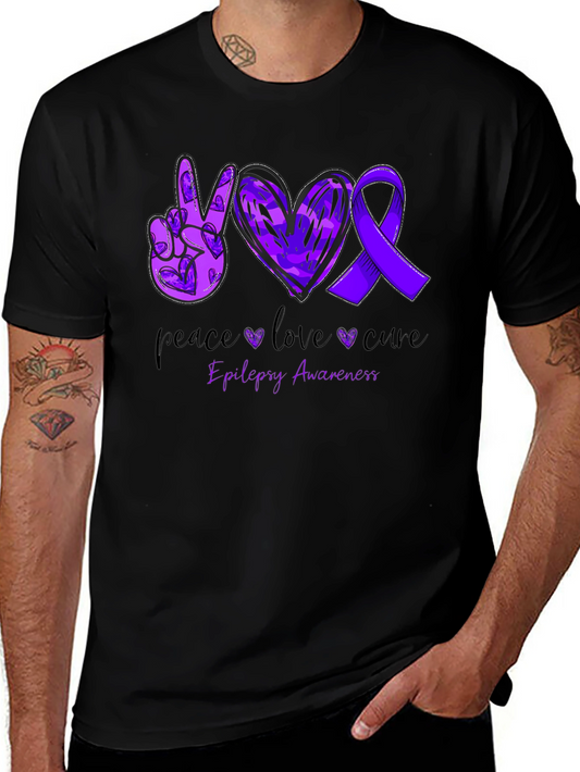 Epilepsy Awareness Peace Love Cure T-Shirt