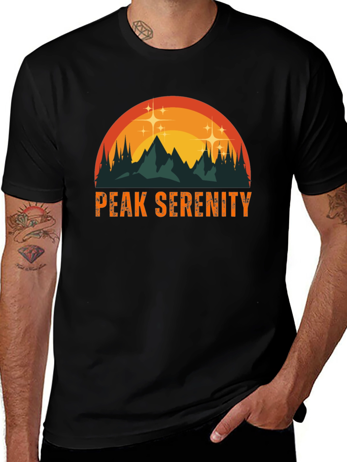 Peak Serenity Graphic Tee - Black Mountain T-Shirt