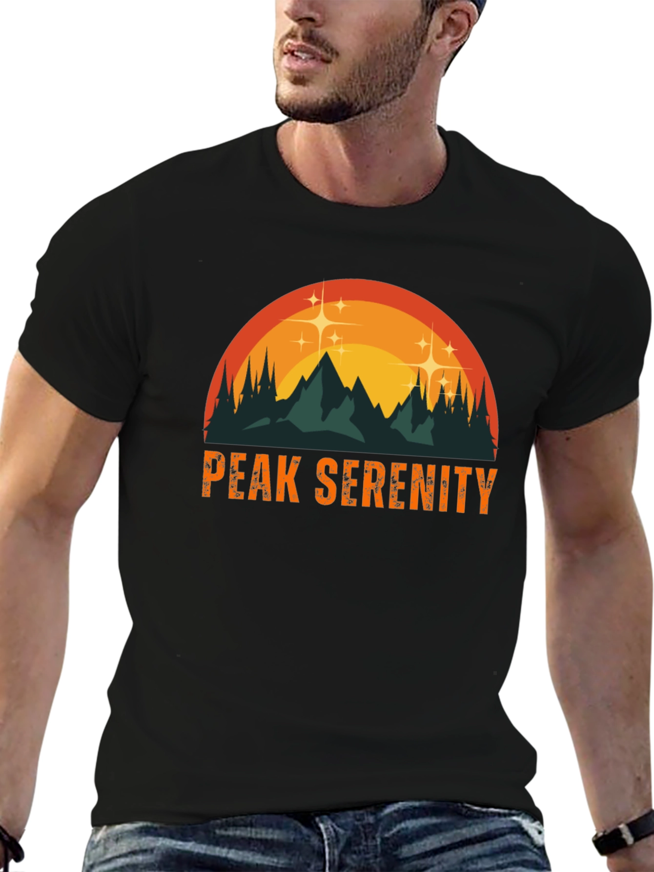 Peak Serenity Graphic Tee - Black Mountain T-Shirt
