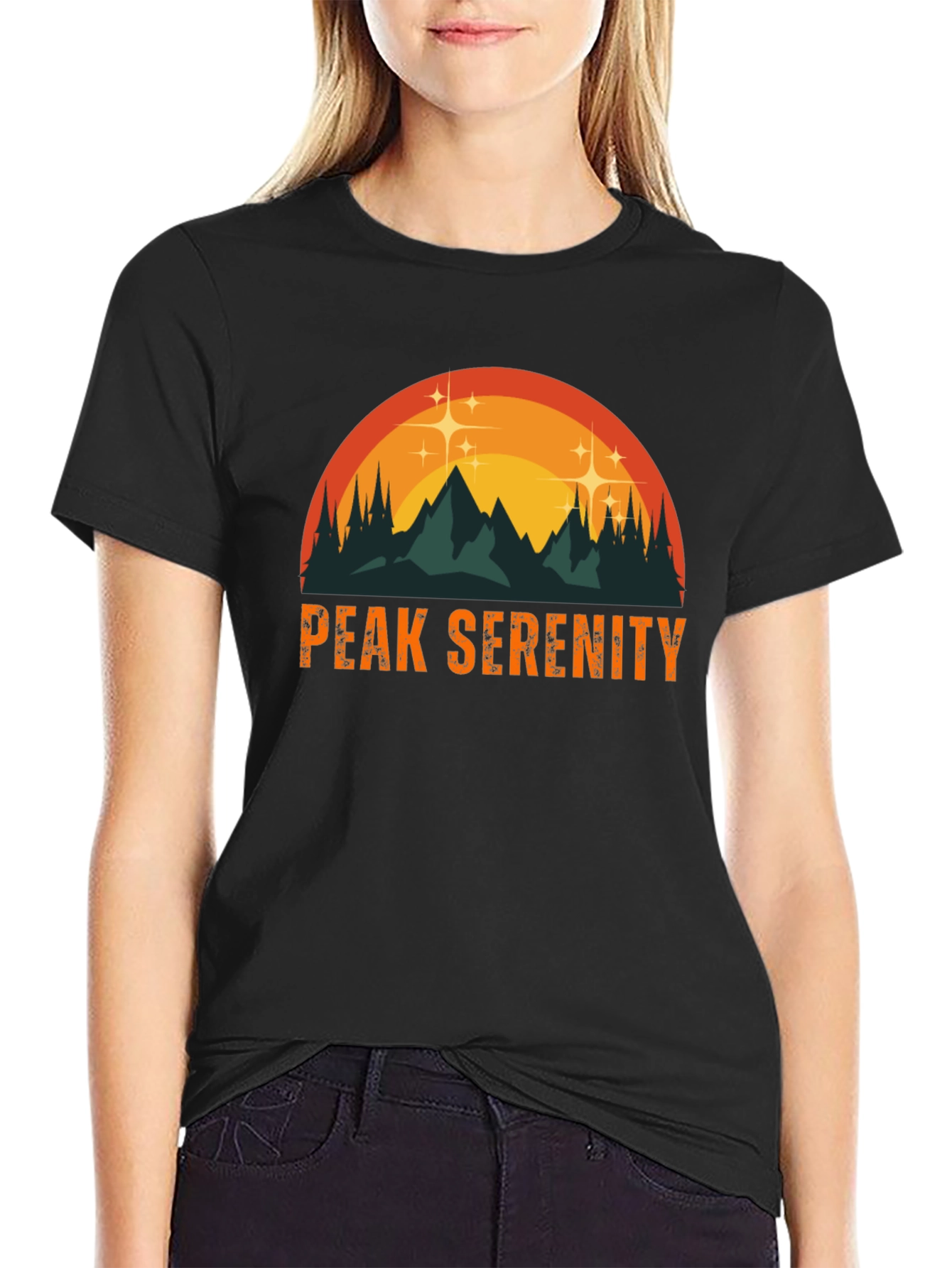 Peak Serenity Graphic Tee - Black Mountain T-Shirt