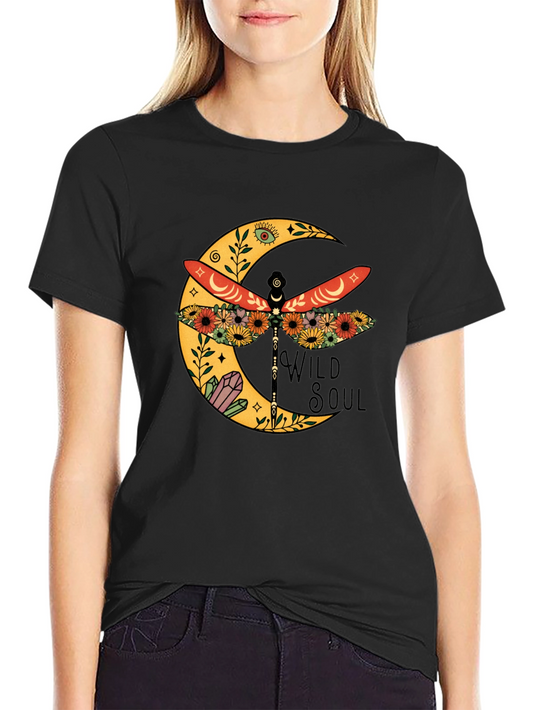 Wild Soul Dragonfly Moon Graphic Tee