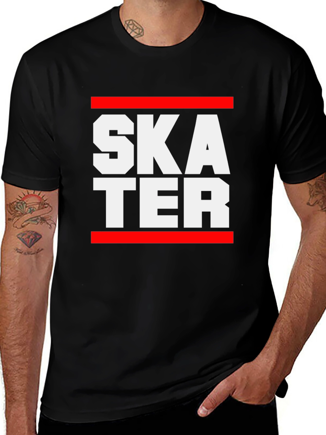 Skater Graphic Tee - Black Cotton Skateboard Shirt