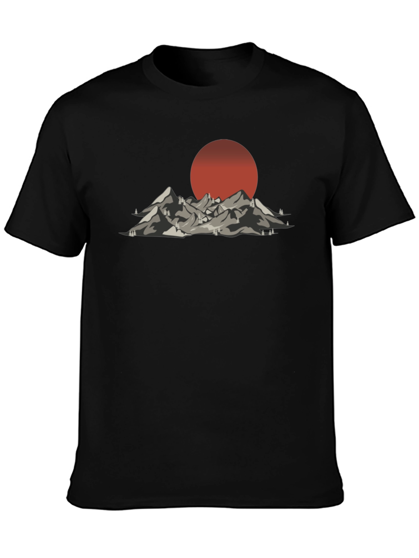 Mountain Sunset Graphic Tee - Black