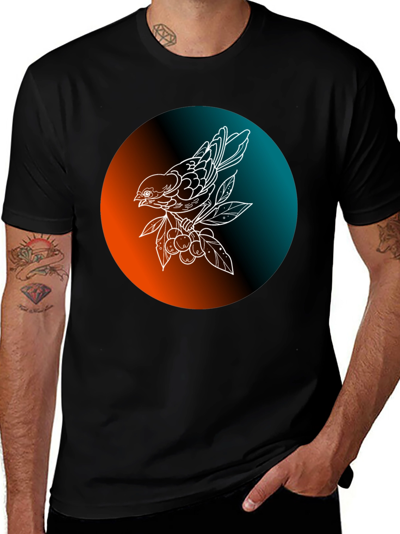 Bird on Branch Graphic Tee - Stylish & Unique