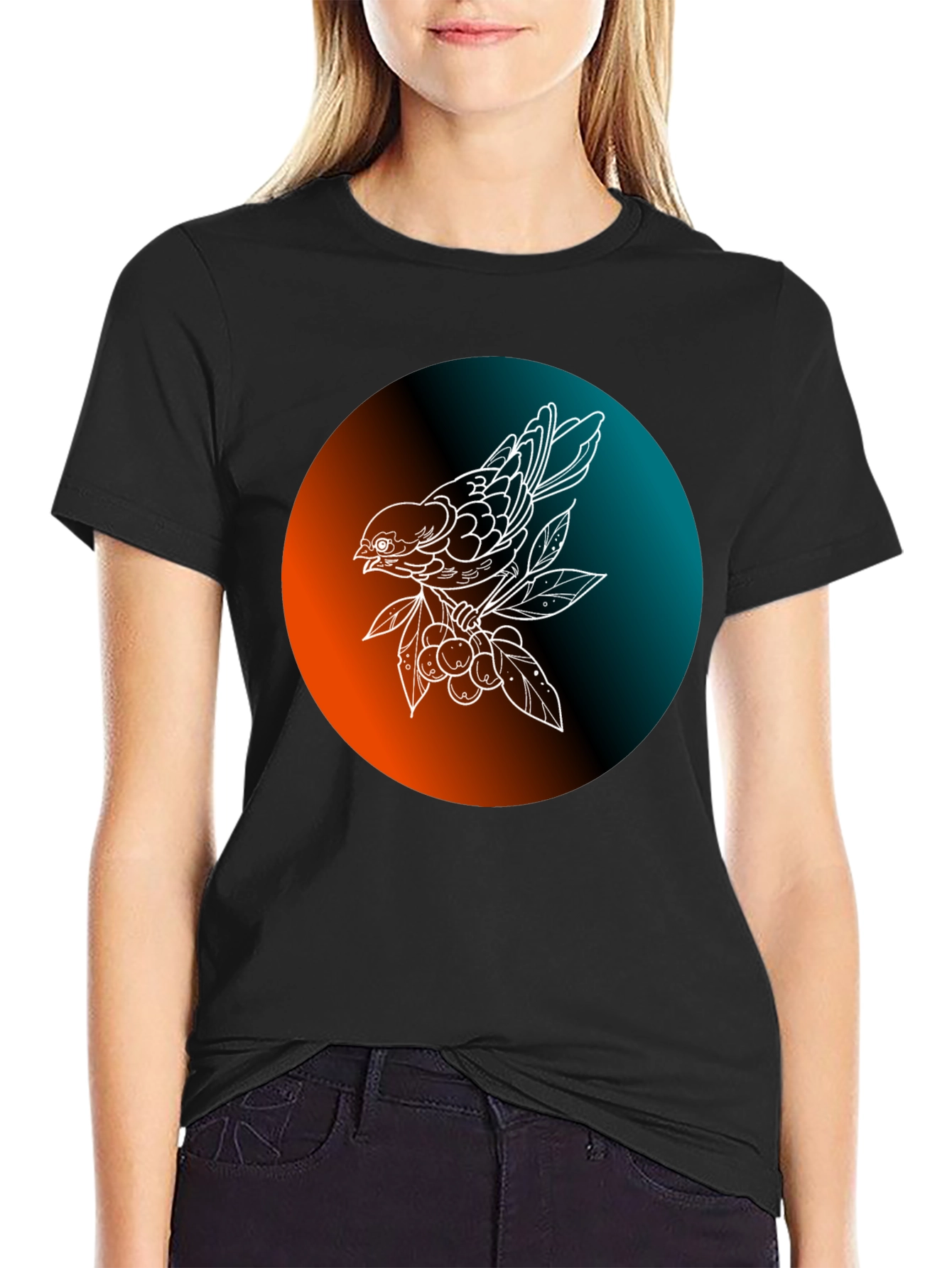 Bird on Branch Graphic Tee - Stylish & Unique