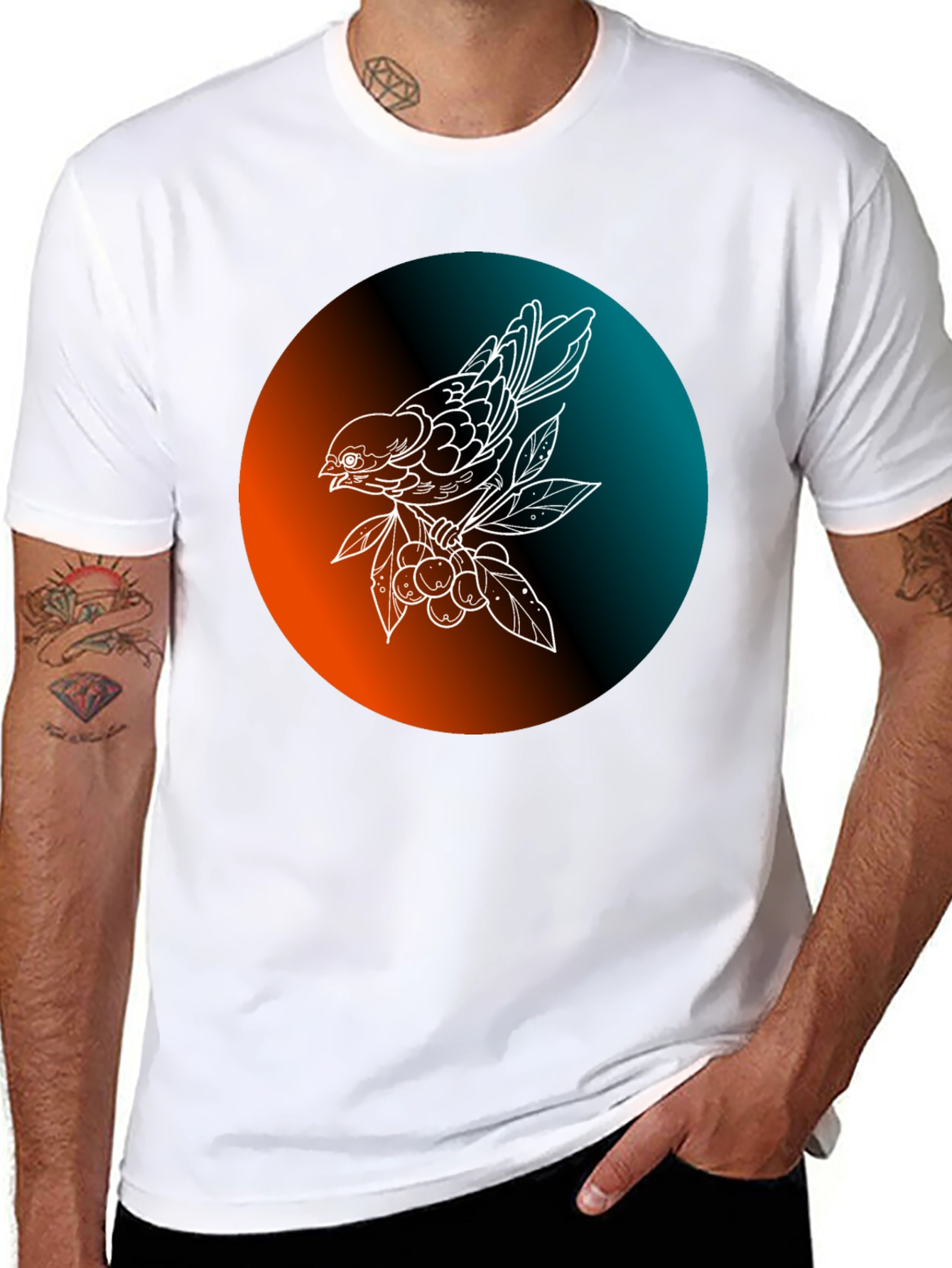 Bird on Branch Graphic Tee - Stylish & Unique
