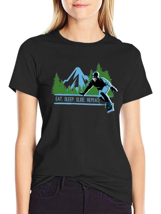 Eat Sleep Slide Repeat T-Shirt - Snowboarding Tee