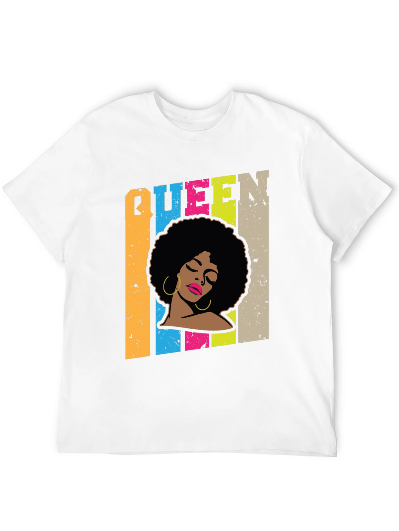 Queen Afro Graphic Print Black T-Shirt