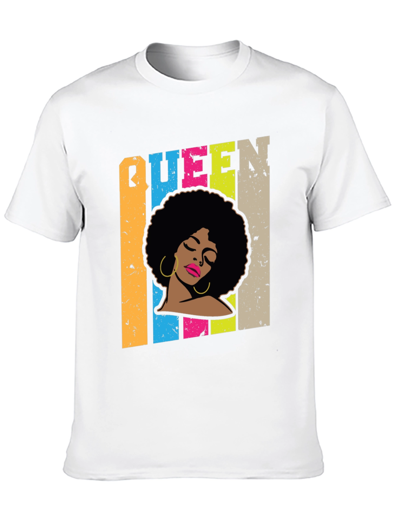 Queen Afro Graphic Print Black T-Shirt