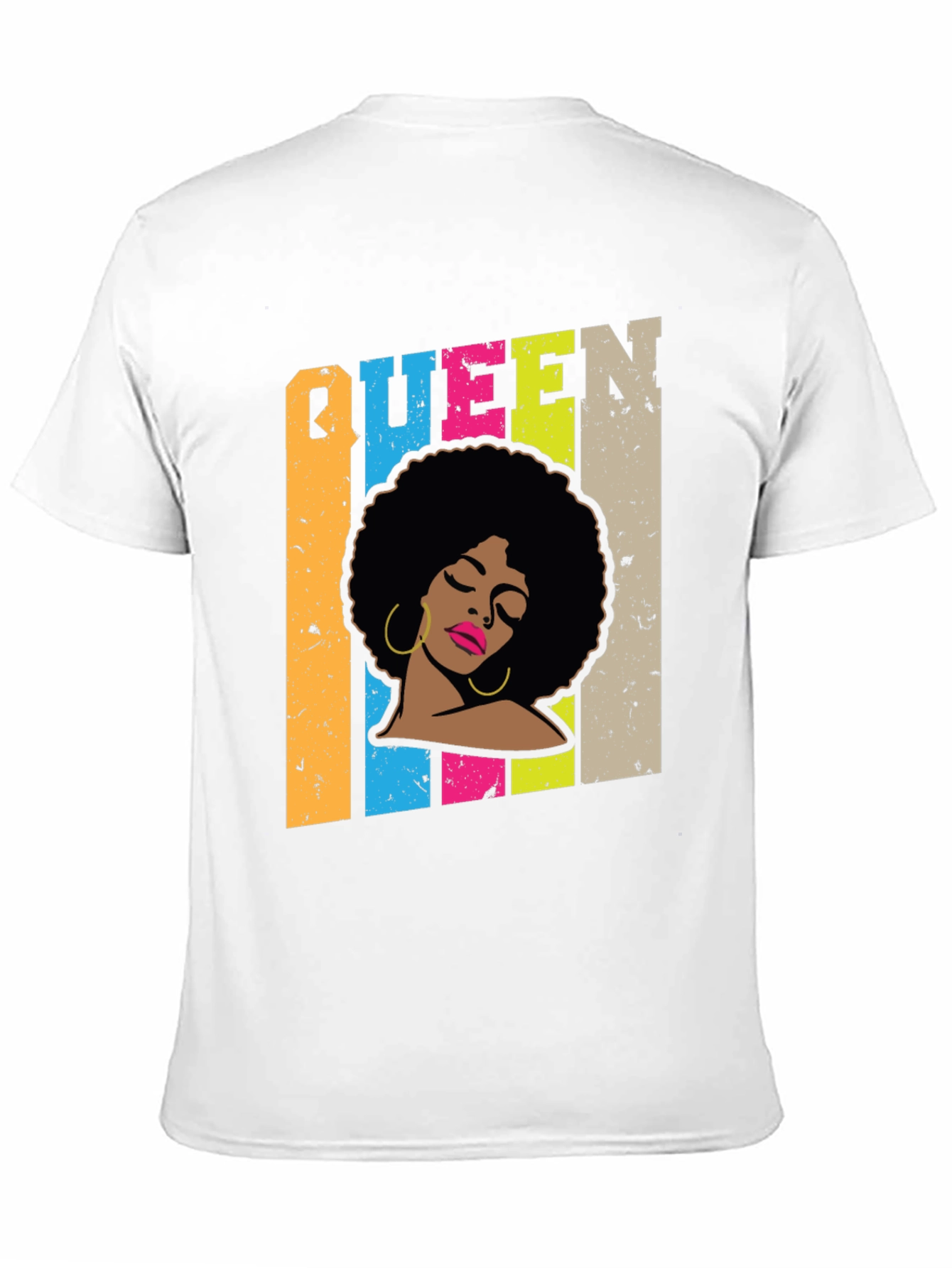 Queen Afro Graphic Print Black T-Shirt