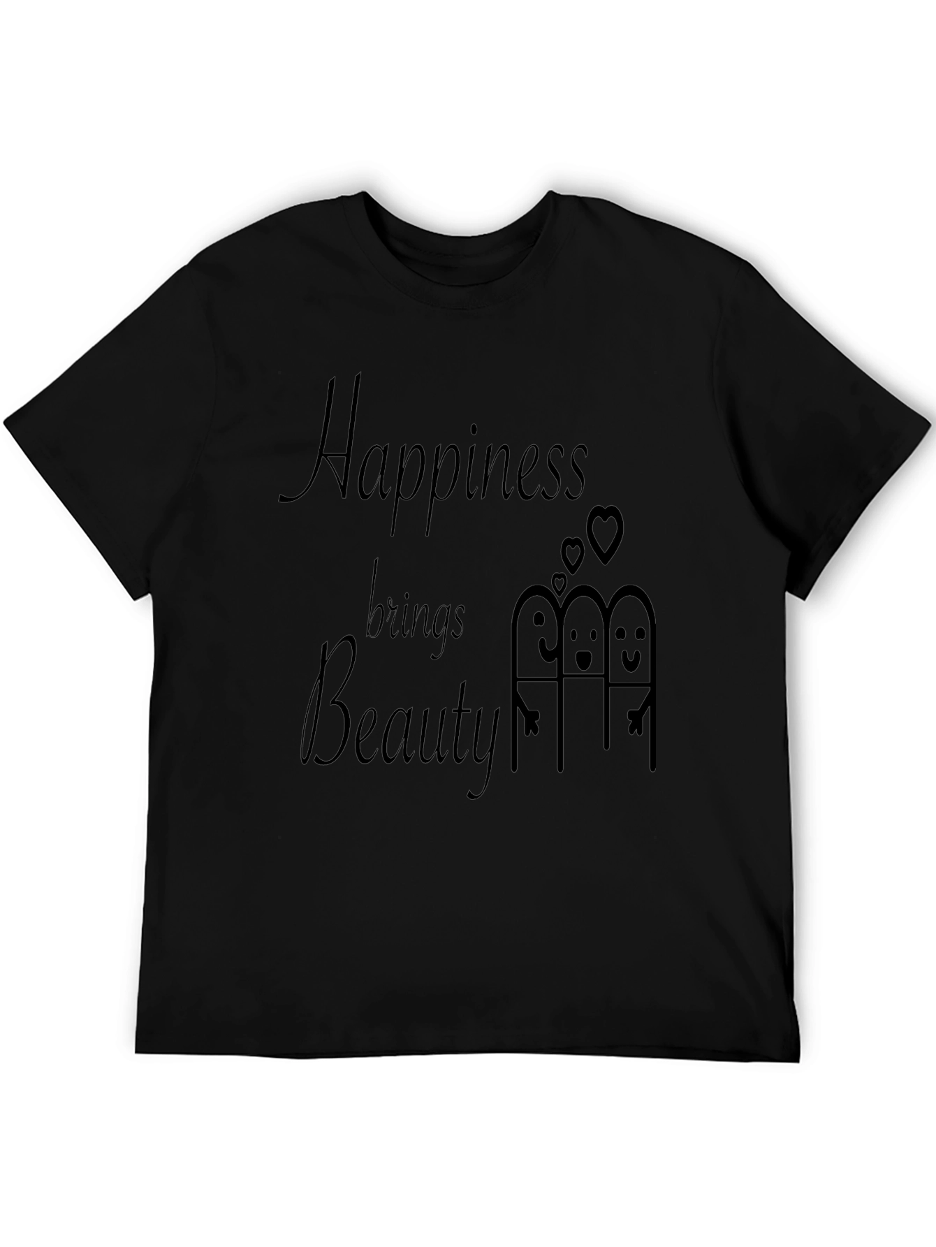 Happiness Brings Beauty Black Graphic Tee