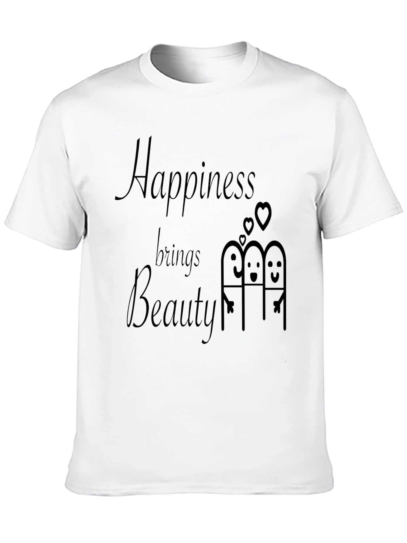 Happiness Brings Beauty Black Graphic Tee