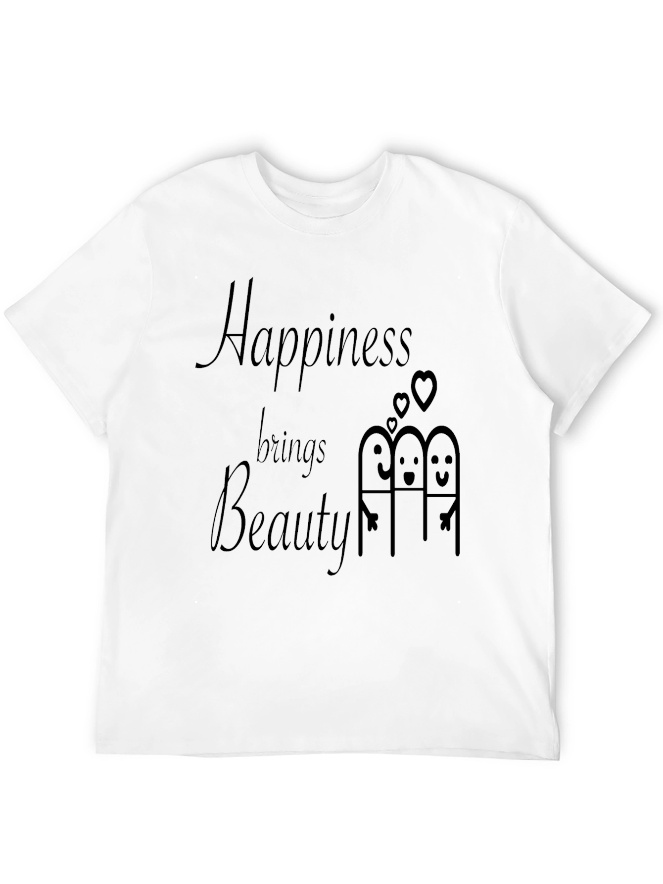 Happiness Brings Beauty Black Graphic Tee