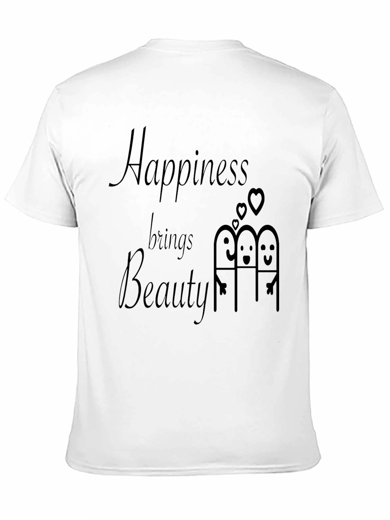 Happiness Brings Beauty Black Graphic Tee