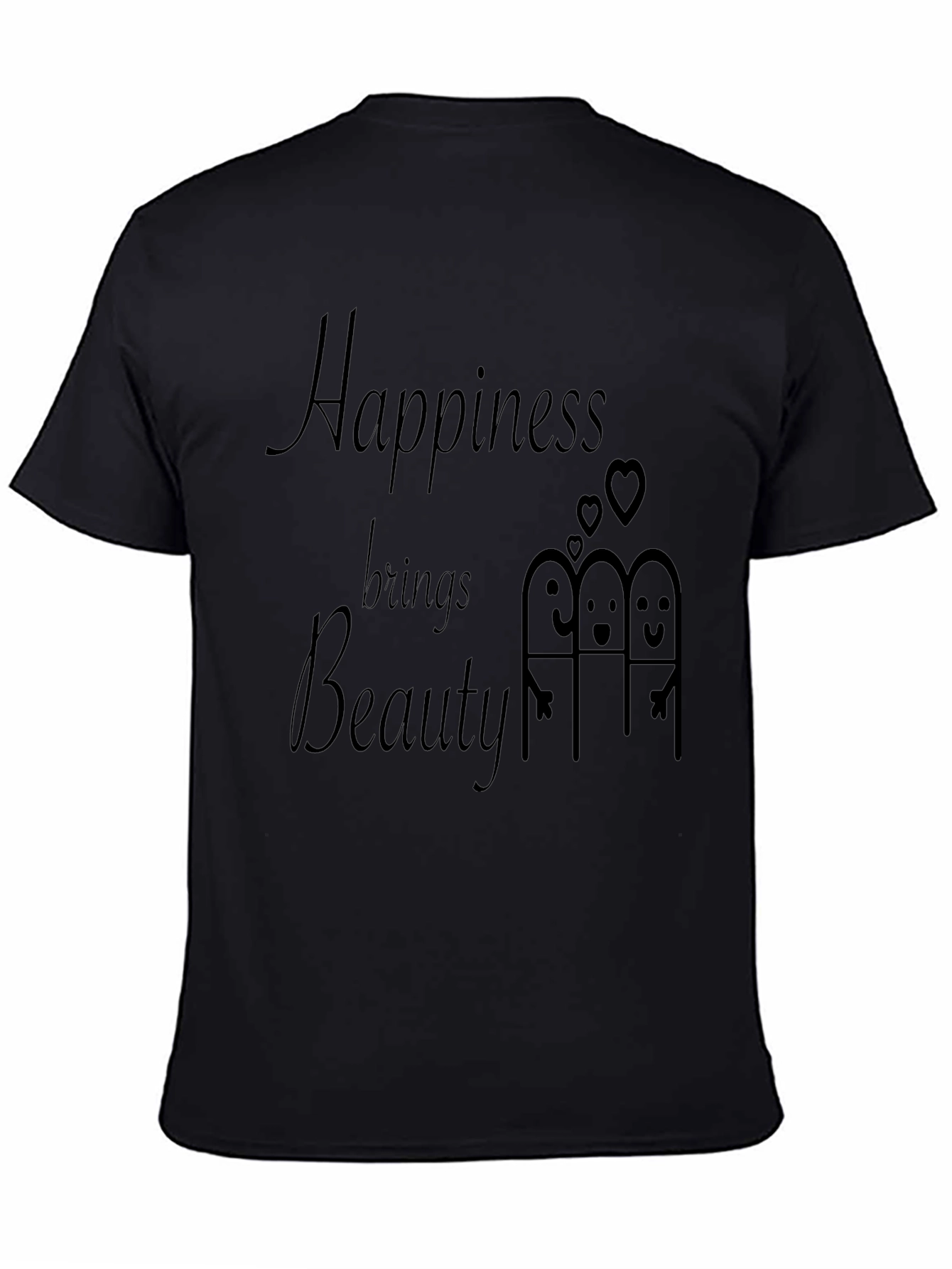 Happiness Brings Beauty Black Graphic Tee