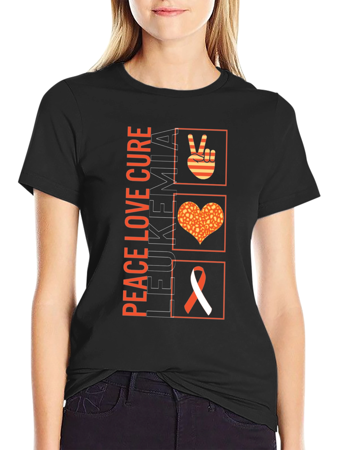 Peace Love Cure Leukemia Awareness T-Shirt