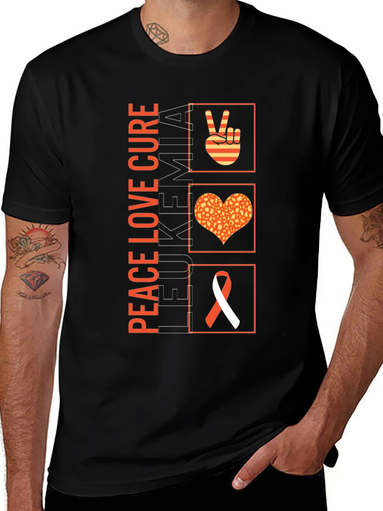 Peace Love Cure Leukemia Awareness T-Shirt