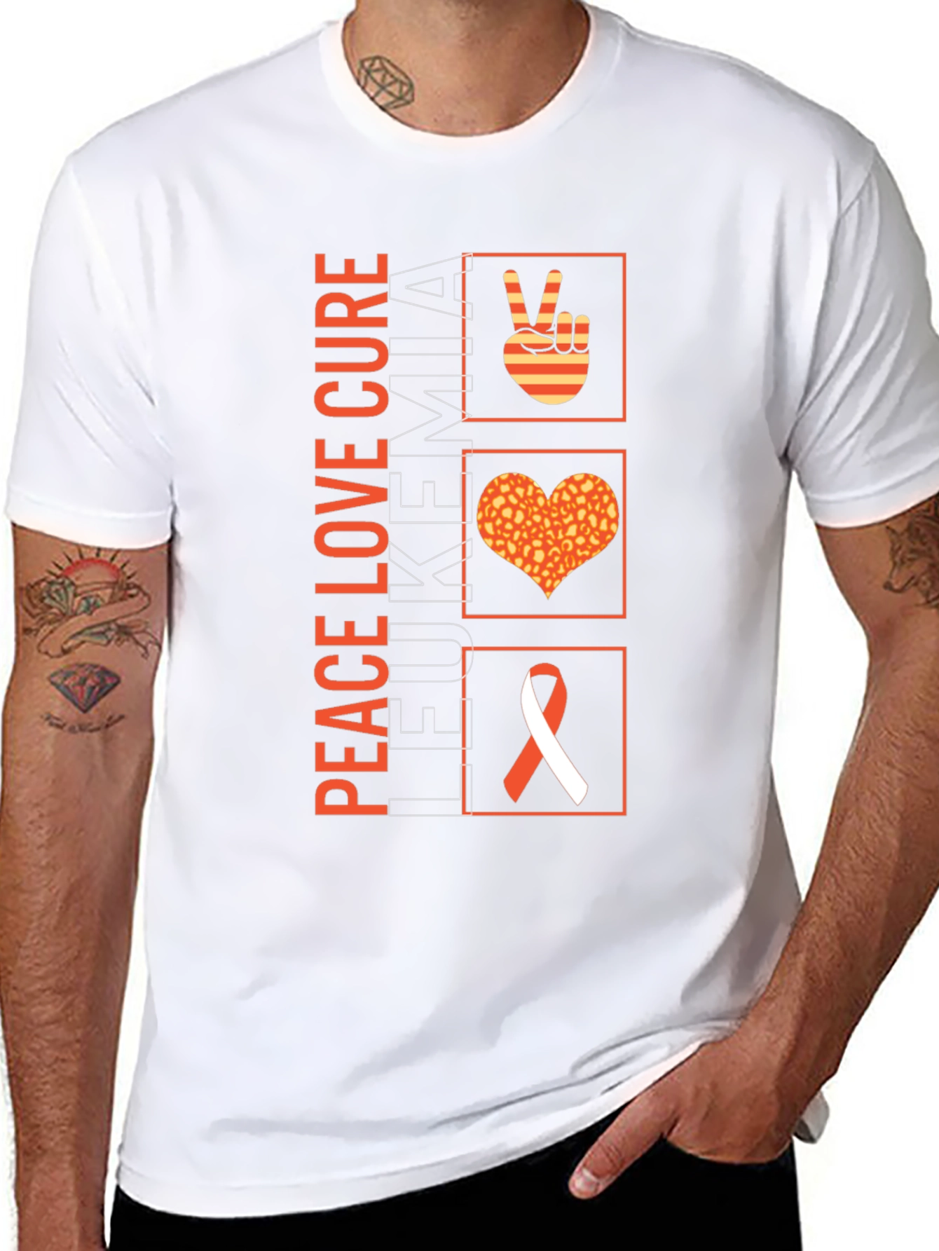 Peace Love Cure Leukemia Awareness T-Shirt