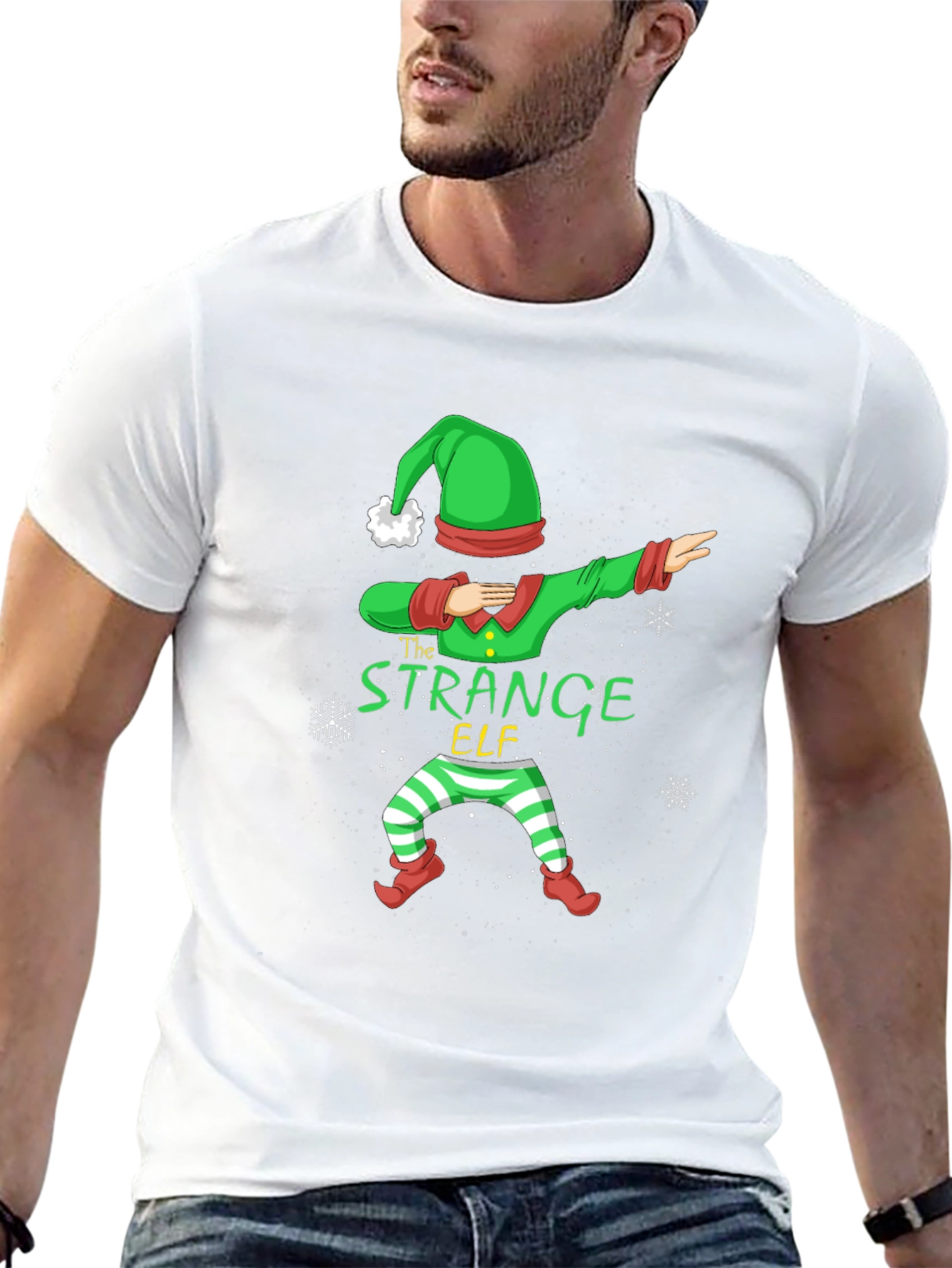 Strange Elf Dabbing Christmas T-Shirt