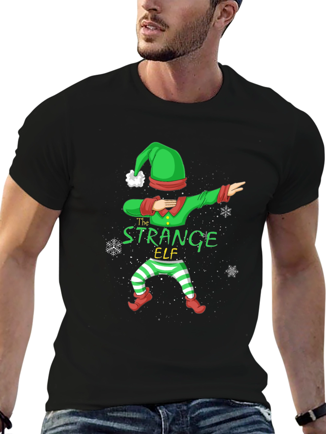 Strange Elf Dabbing Christmas T-Shirt