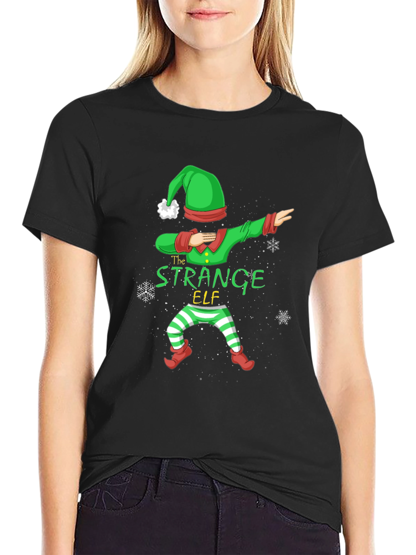Strange Elf Dabbing Christmas T-Shirt