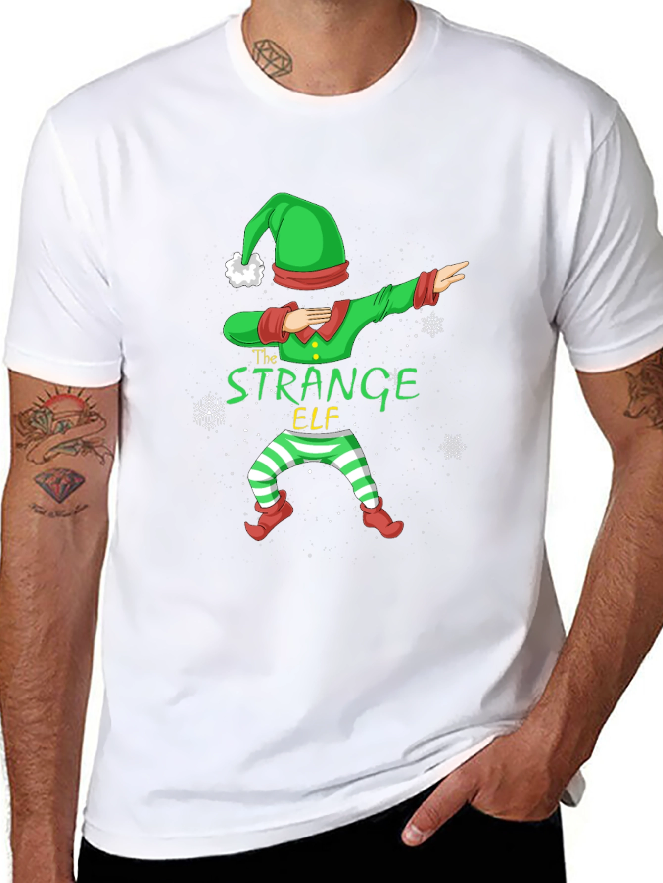 Strange Elf Dabbing Christmas T-Shirt
