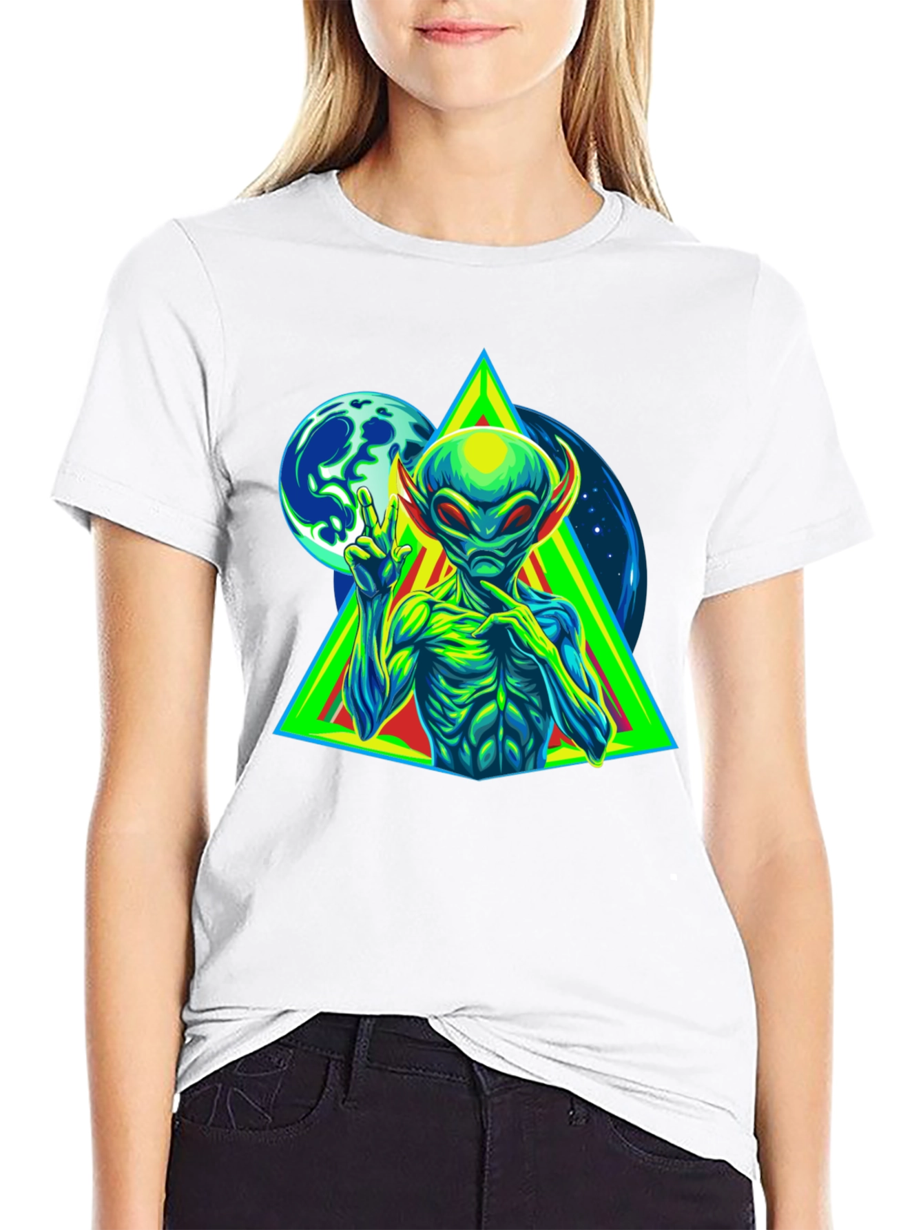 Alien Peace Sign T-Shirt - Graphic Tee