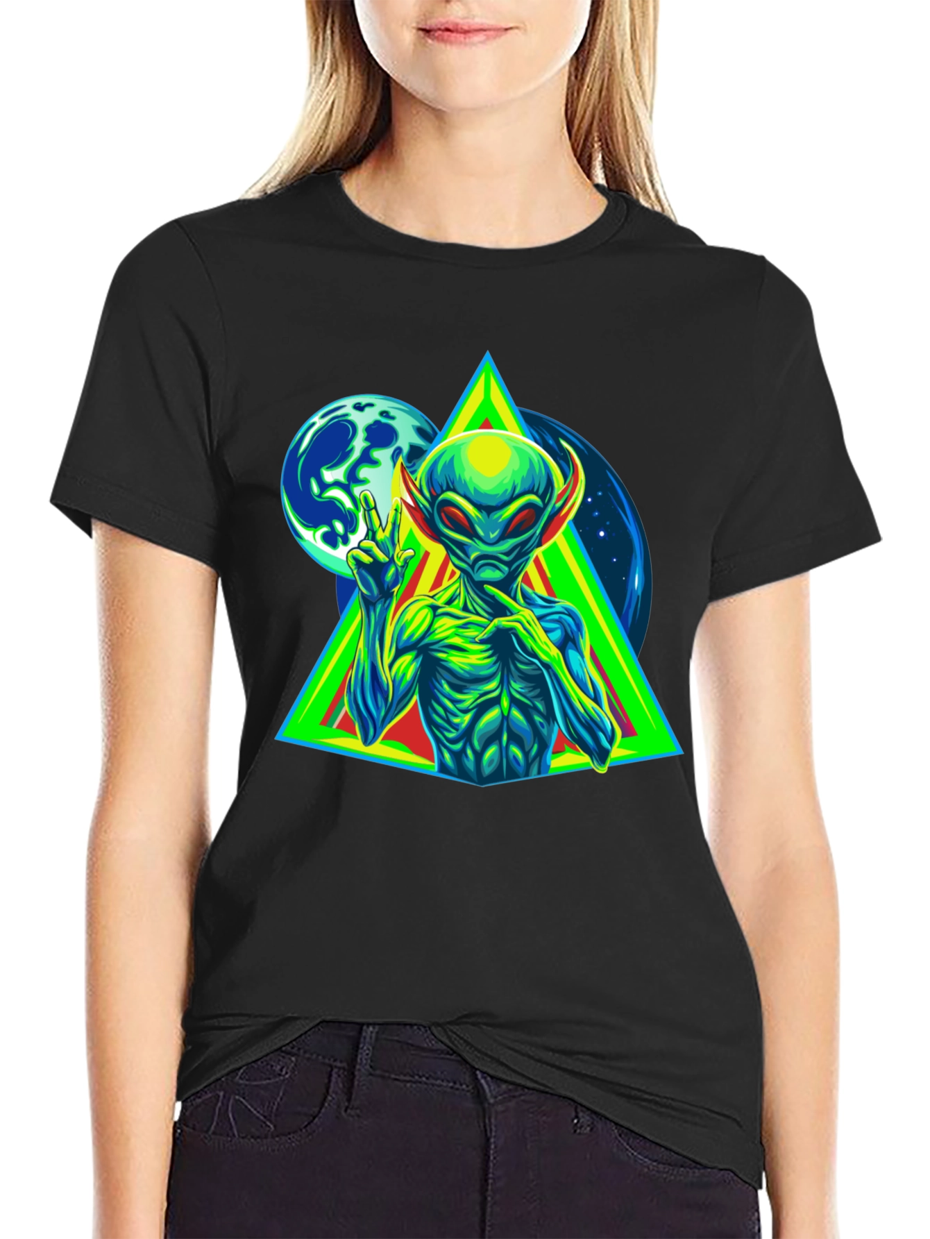 Alien Peace Sign T-Shirt - Graphic Tee