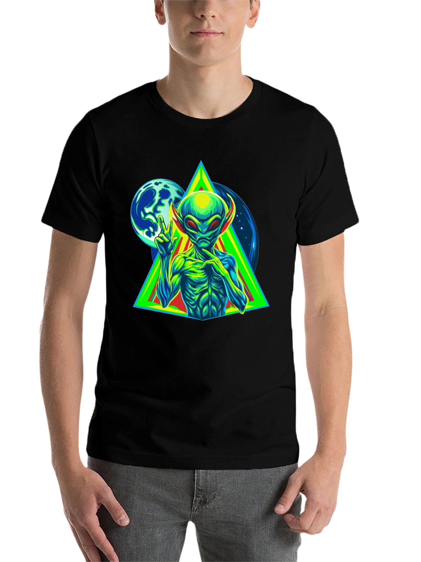 Alien Peace Sign T-Shirt - Graphic Tee