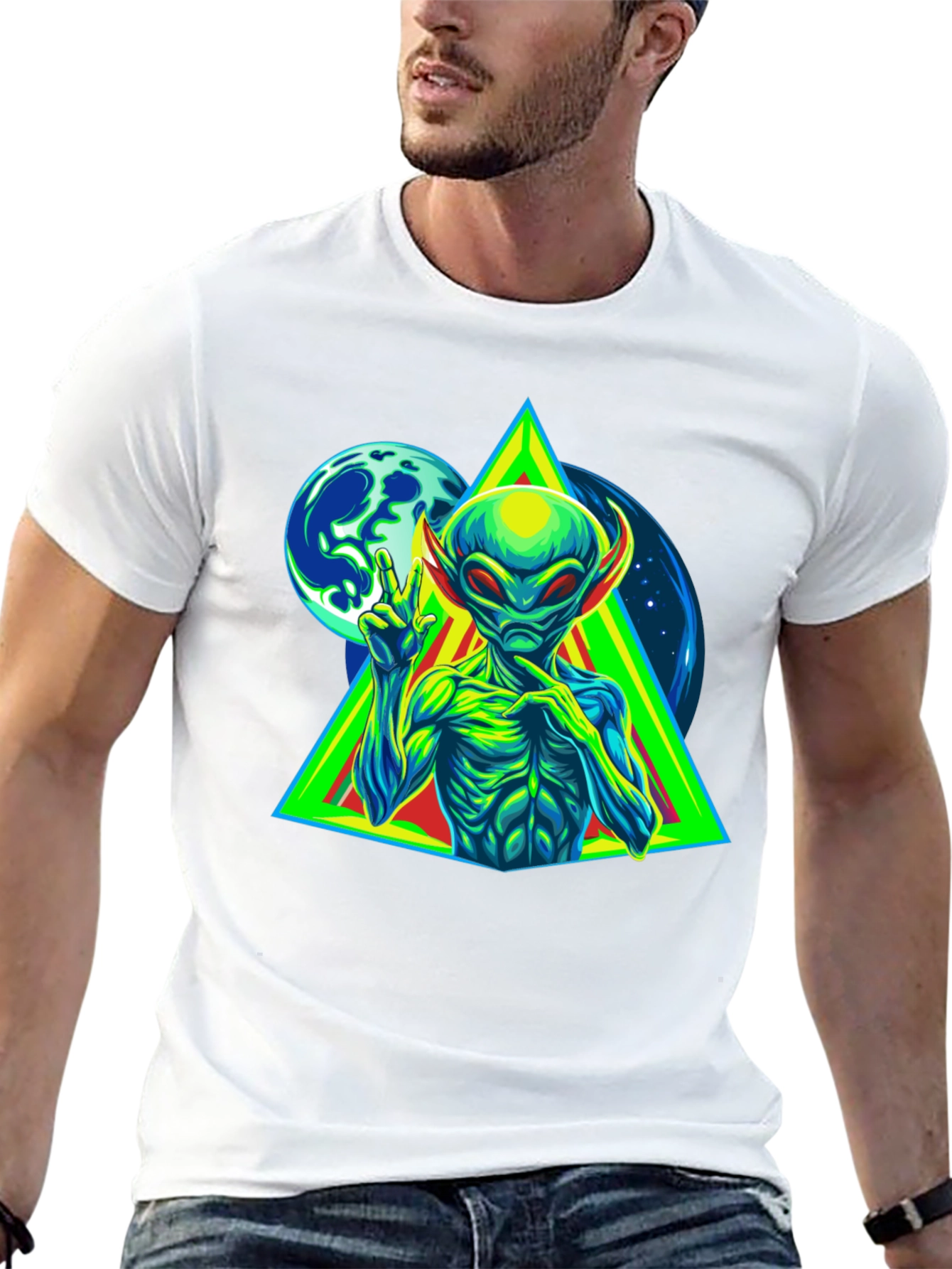Alien Peace Sign T-Shirt - Graphic Tee