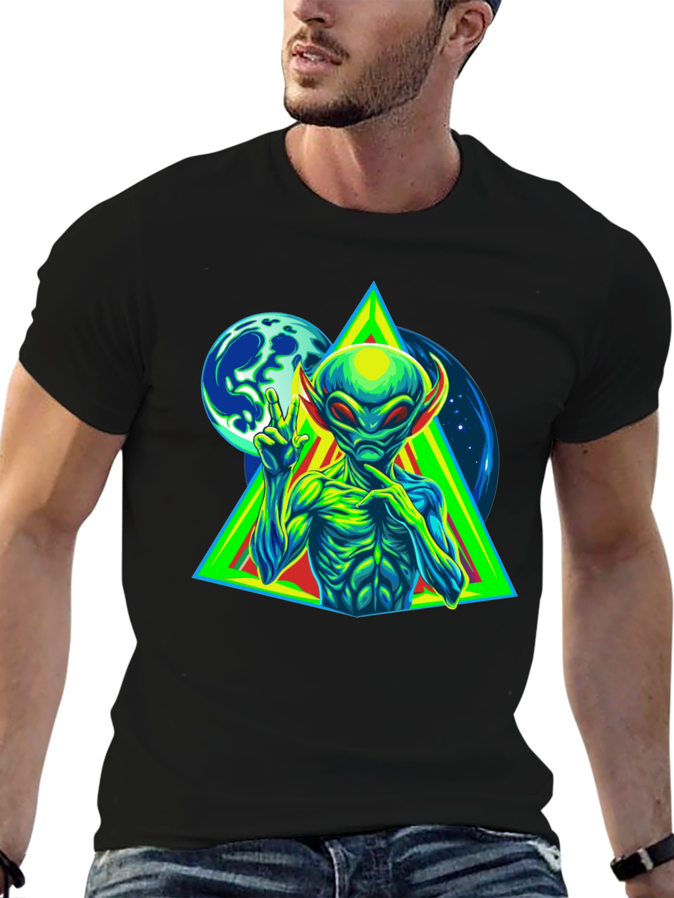Alien Peace Sign T-Shirt - Graphic Tee