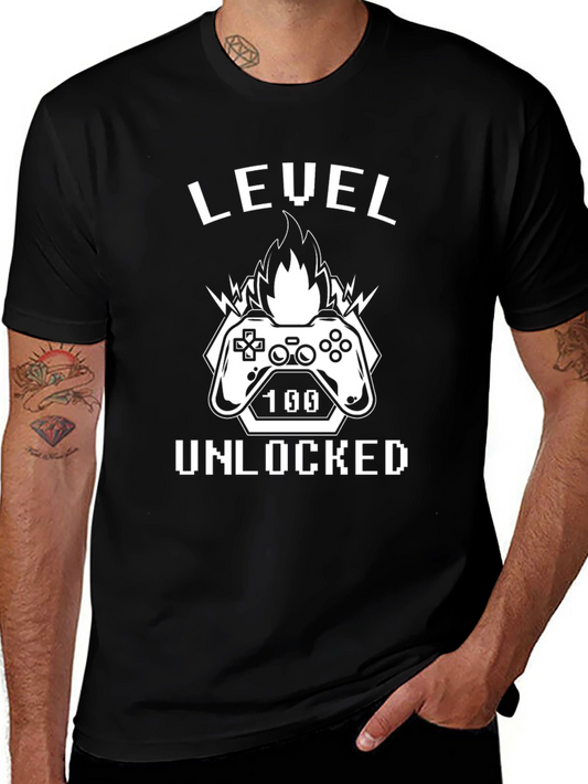 Level 100 Unlocked Black T-Shirt