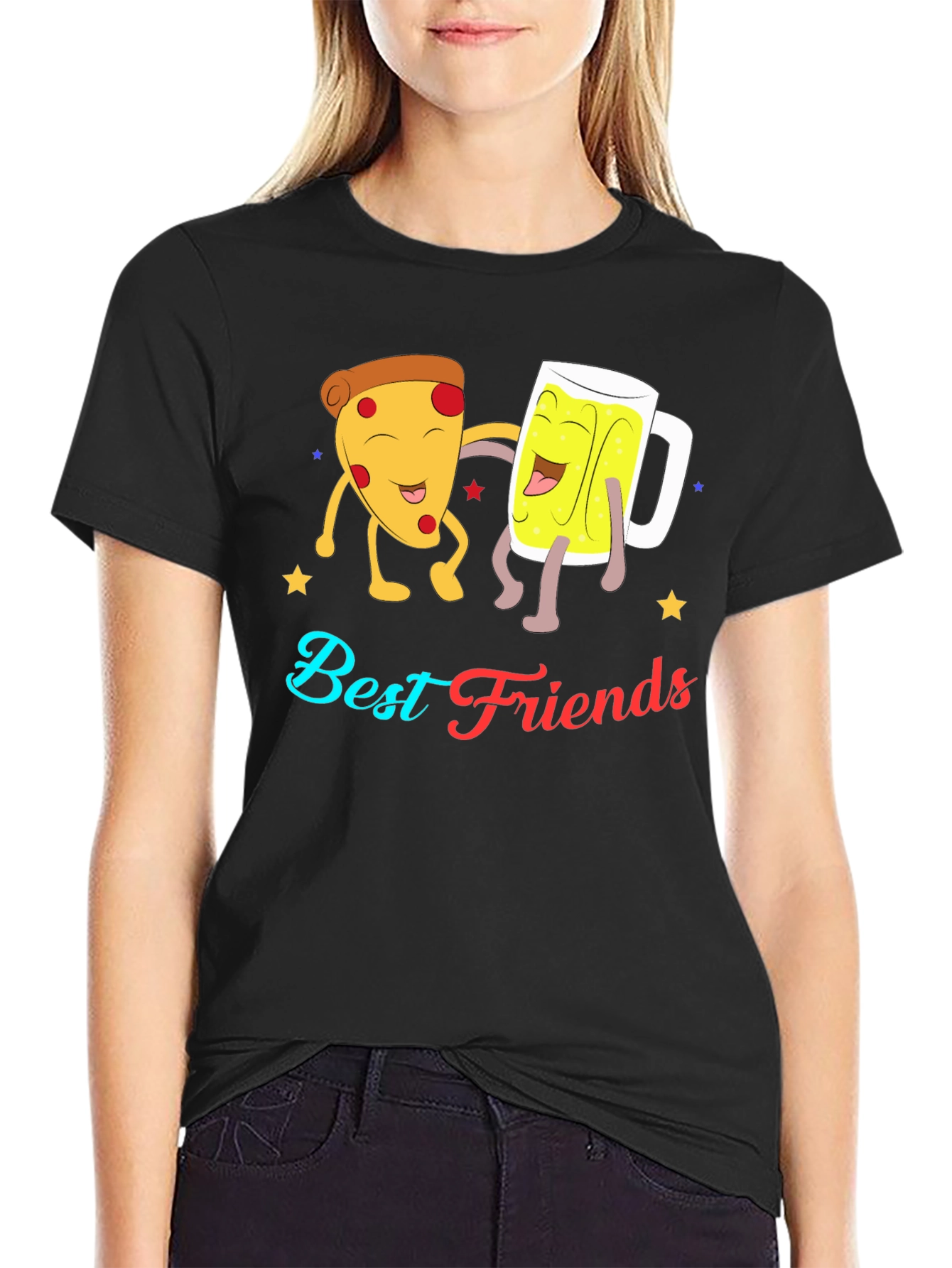 Best Friends Pizza & Beer Graphic T-Shirt