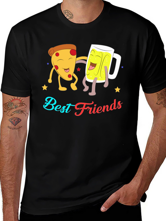 Best Friends Pizza & Beer Graphic T-Shirt