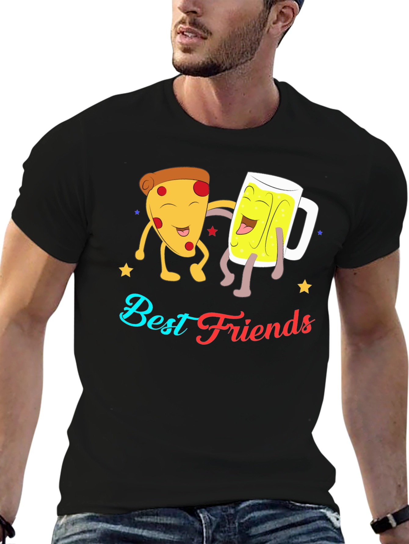 Best Friends Pizza & Beer Graphic T-Shirt