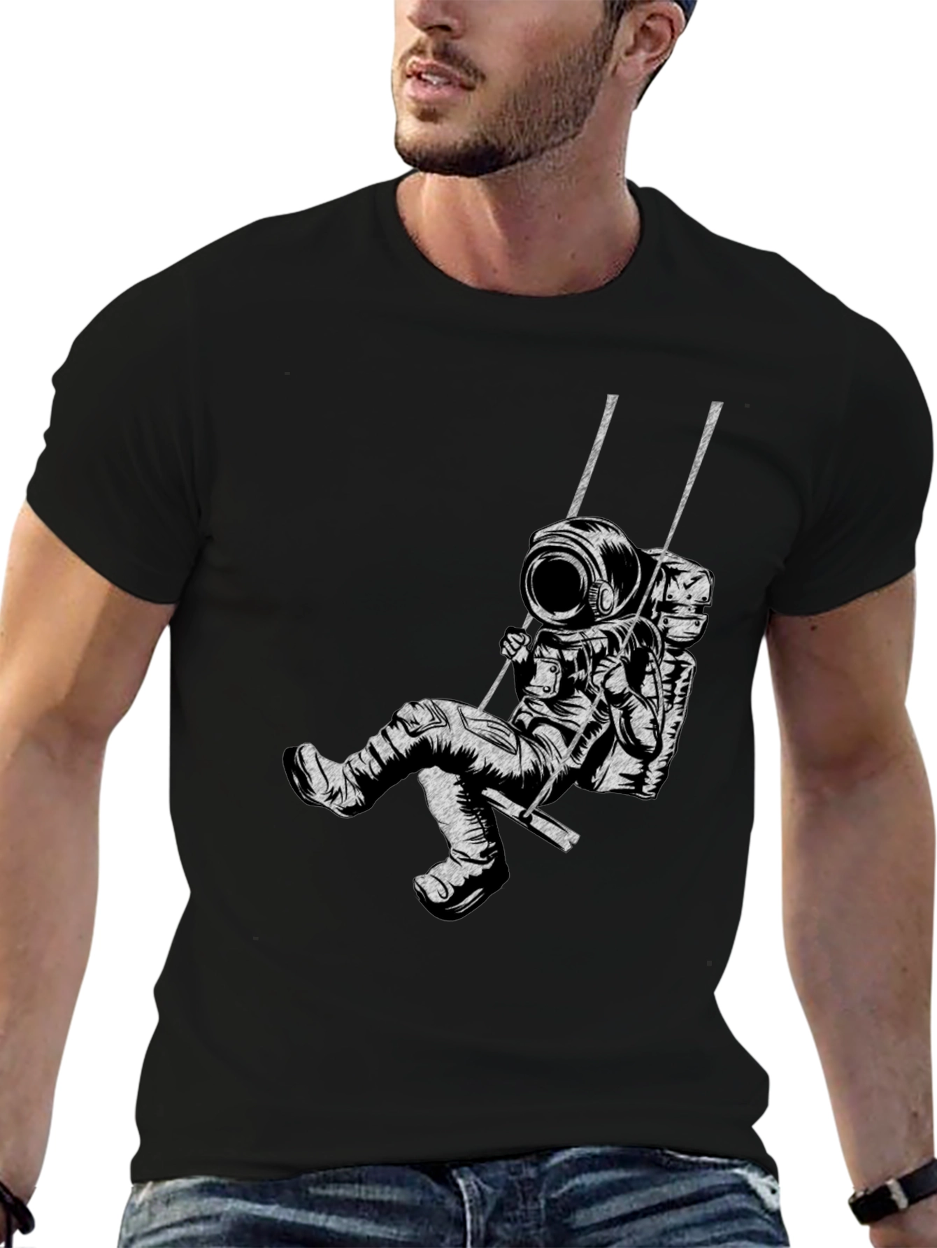 Astronaut on Swing Graphic T-Shirt - Unisex