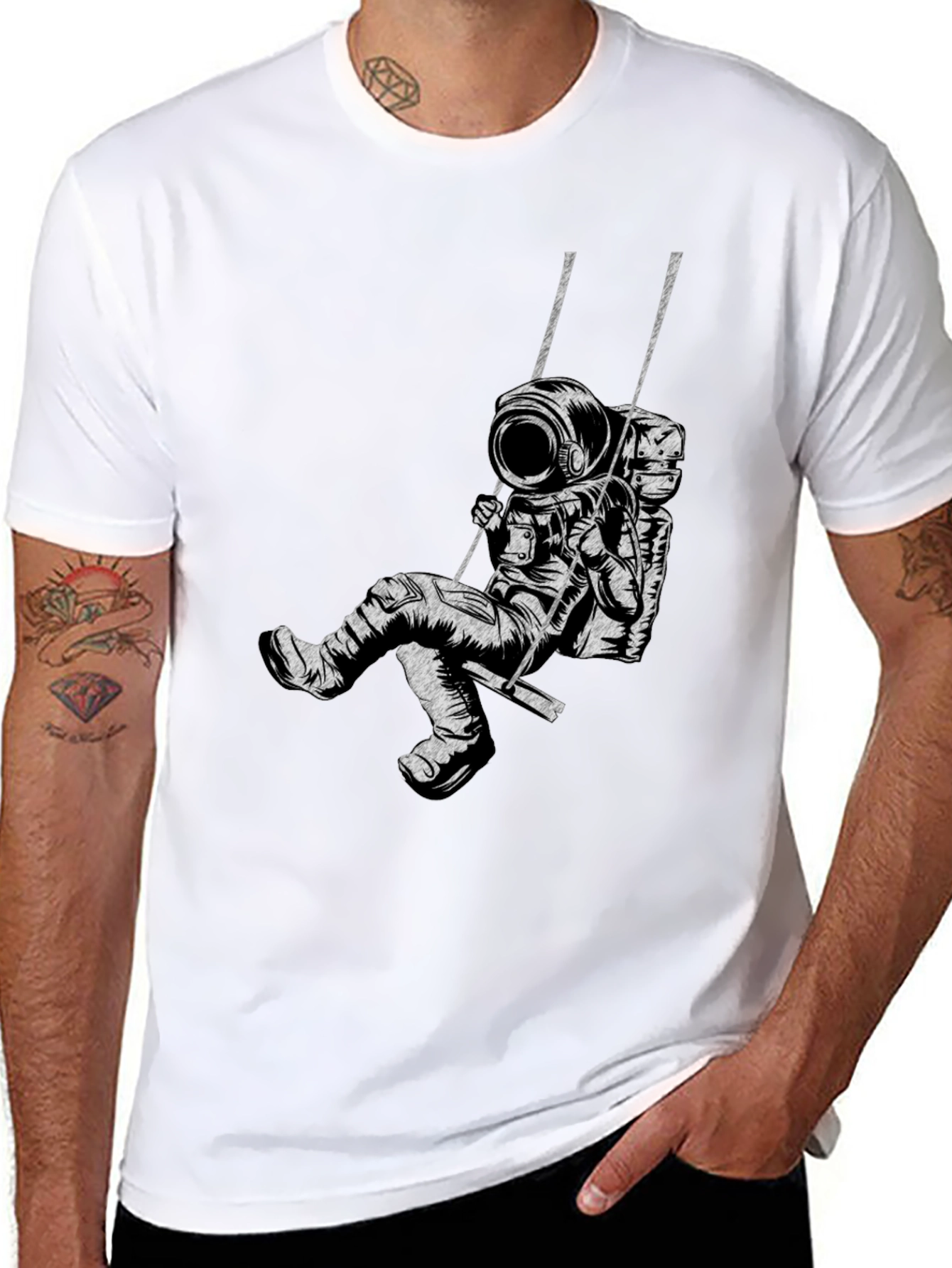 Astronaut on Swing Graphic T-Shirt - Unisex