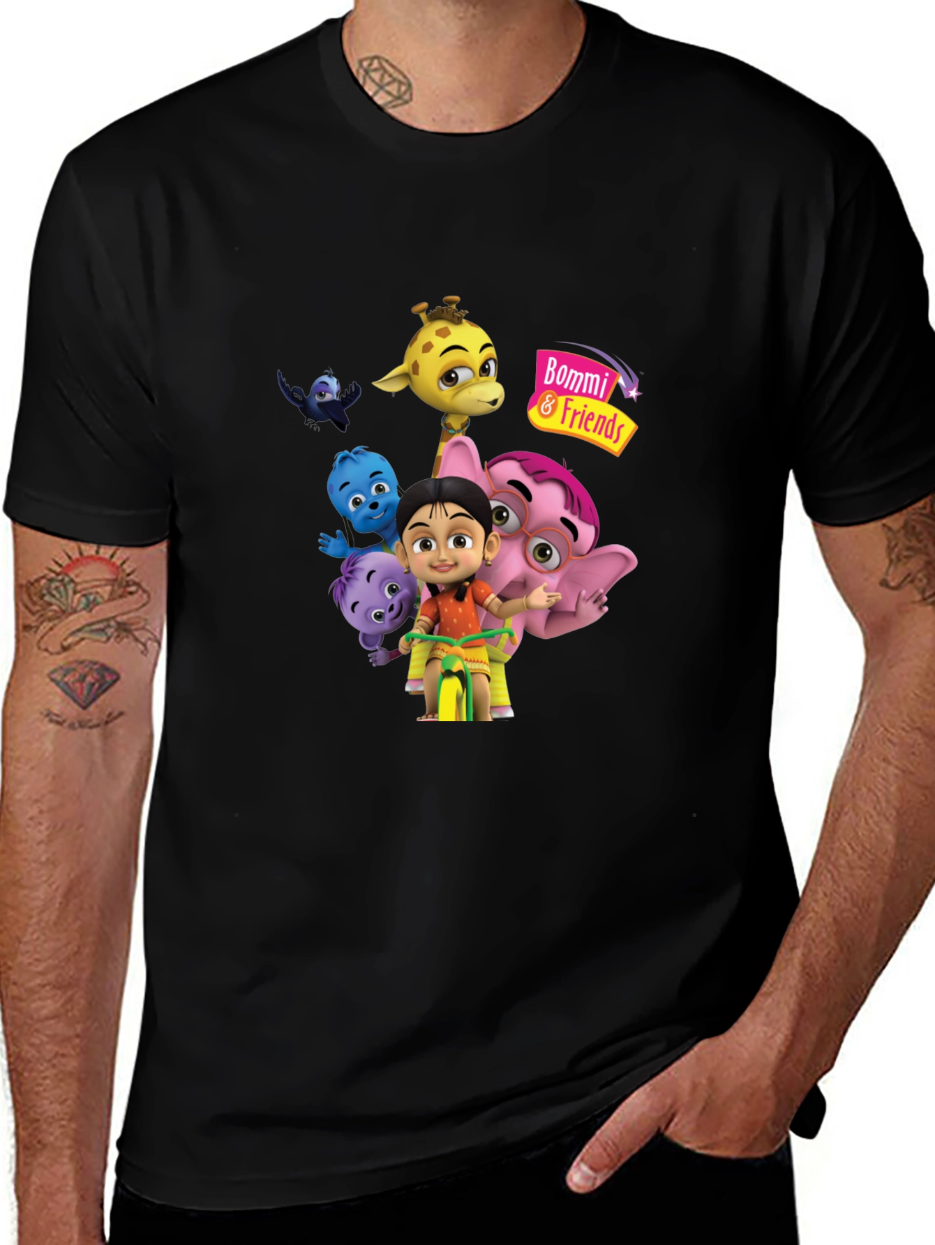 Bommi & Friends Black Graphic Tee