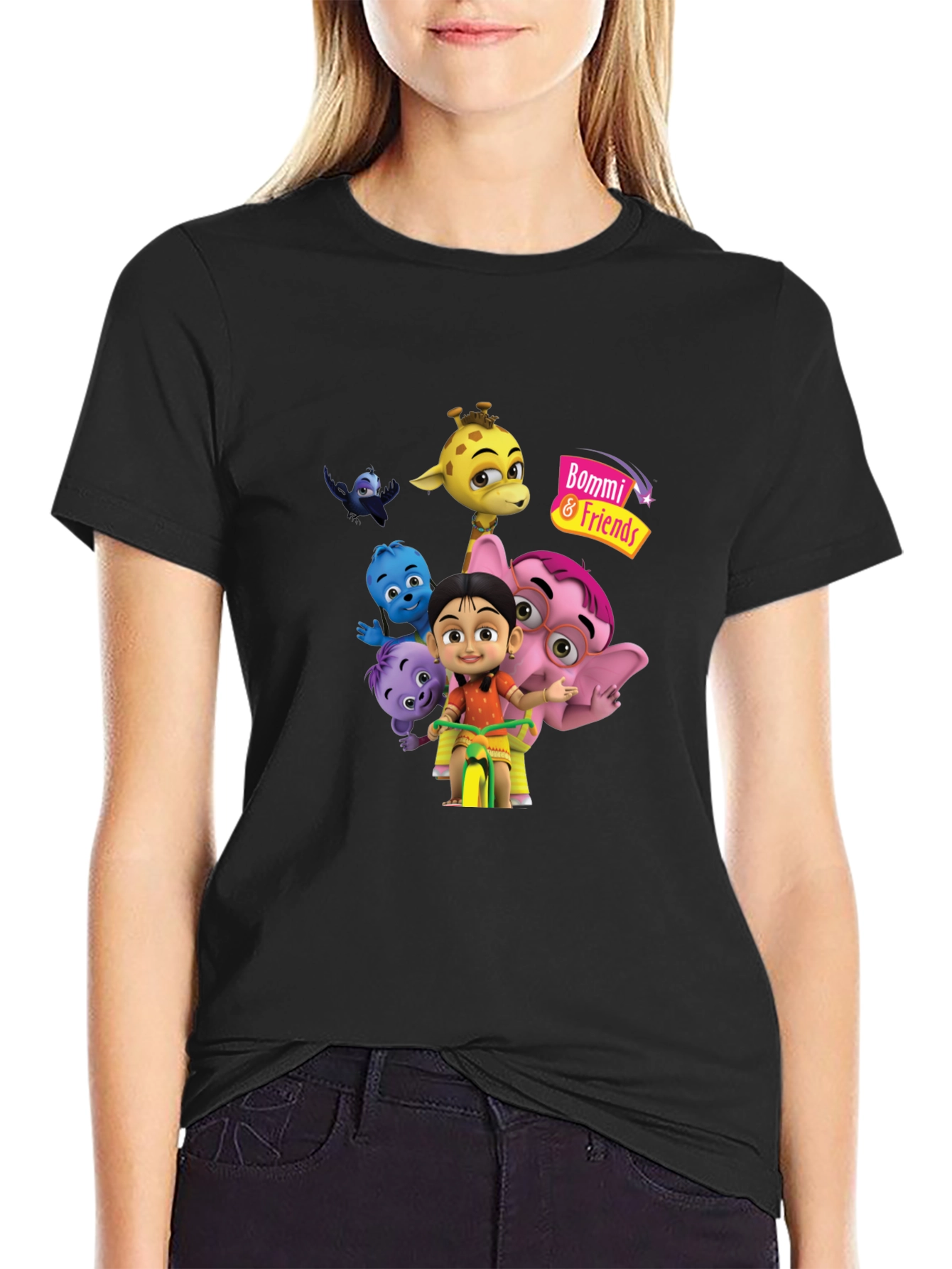 Bommi & Friends Black Graphic Tee