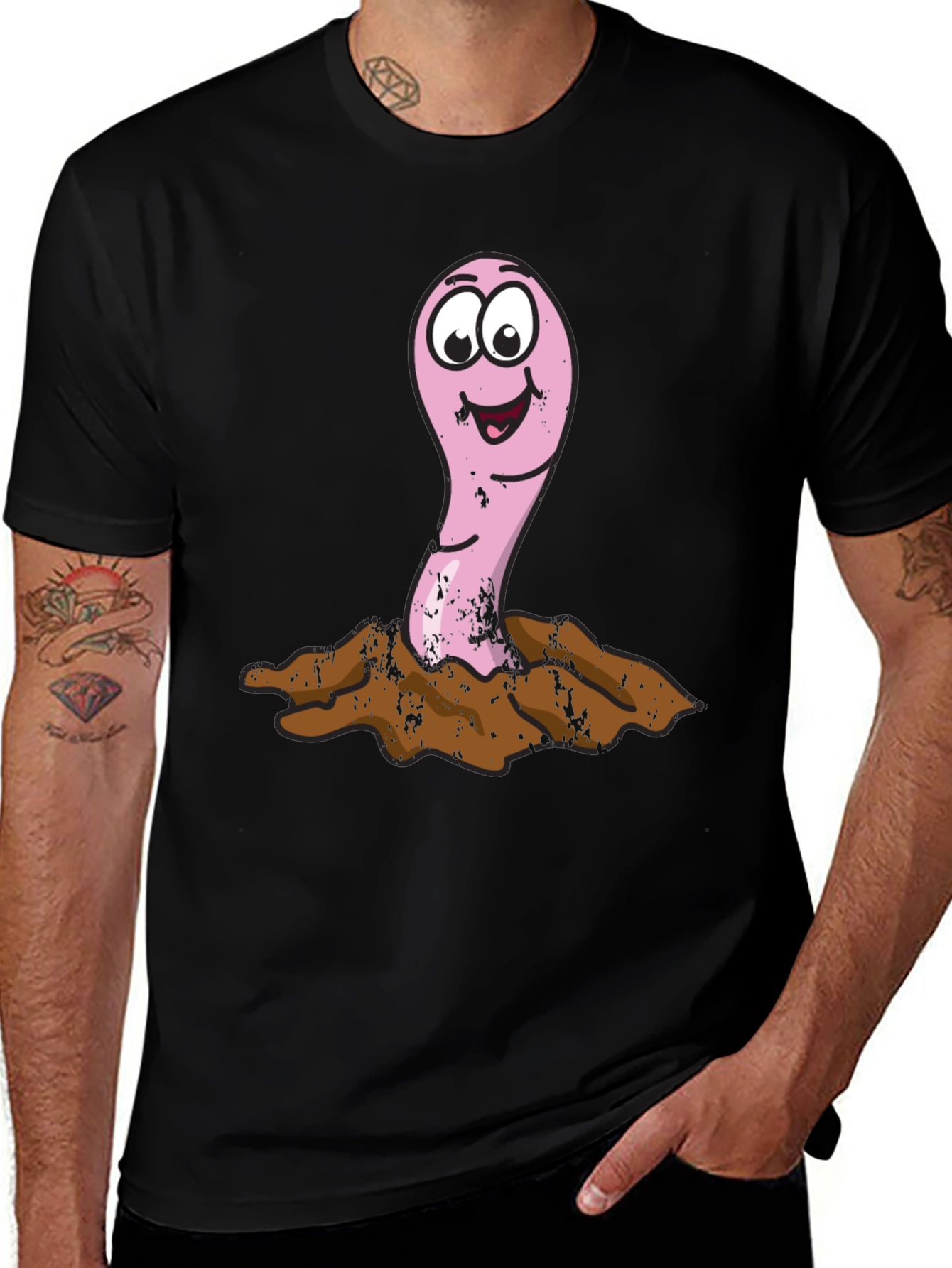 Funny Worm T-Shirt - Cartoon Earthworm Tee