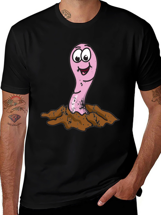 Funny Worm T-Shirt - Cartoon Earthworm Tee