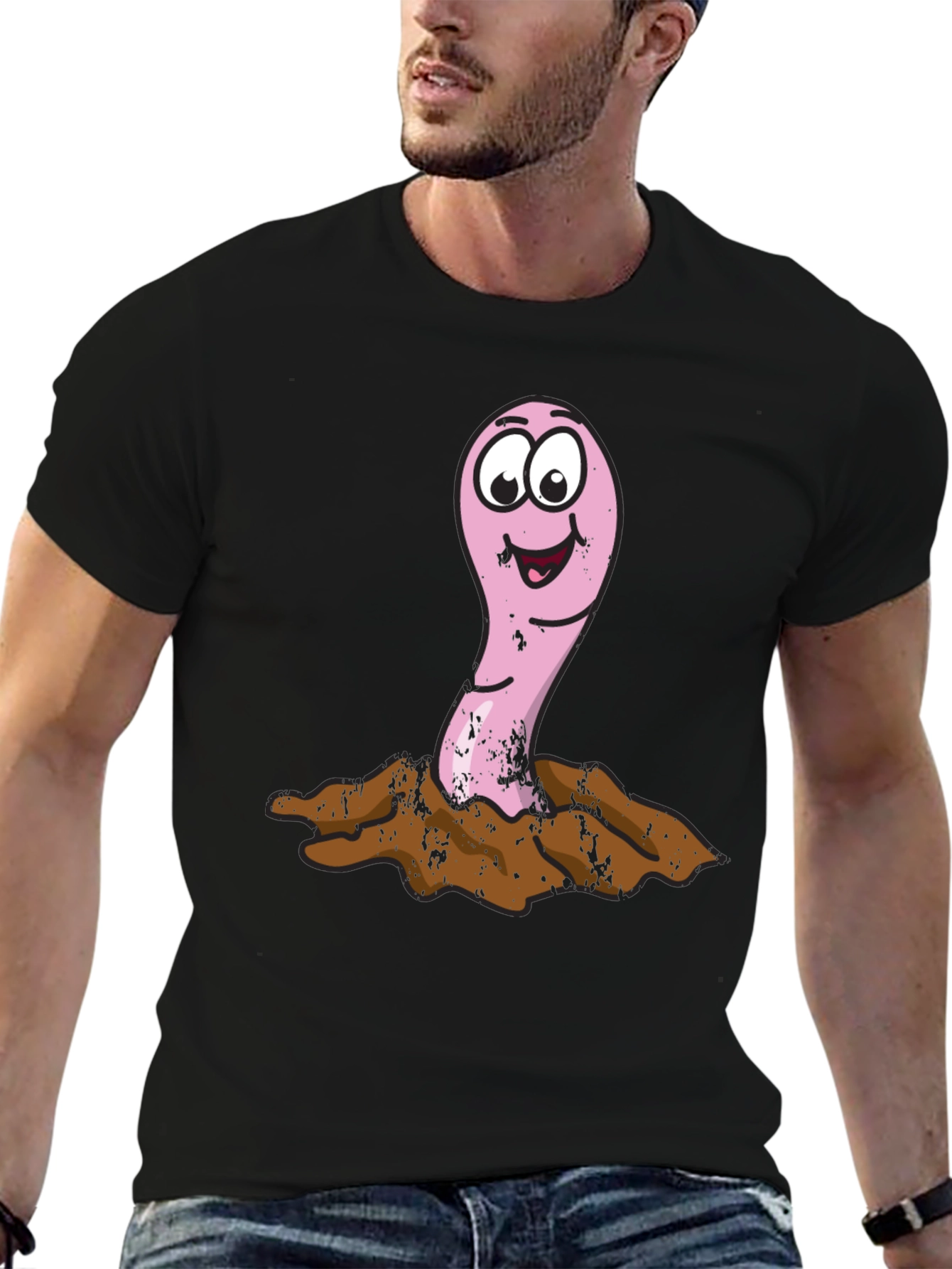 Funny Worm T-Shirt - Cartoon Earthworm Tee