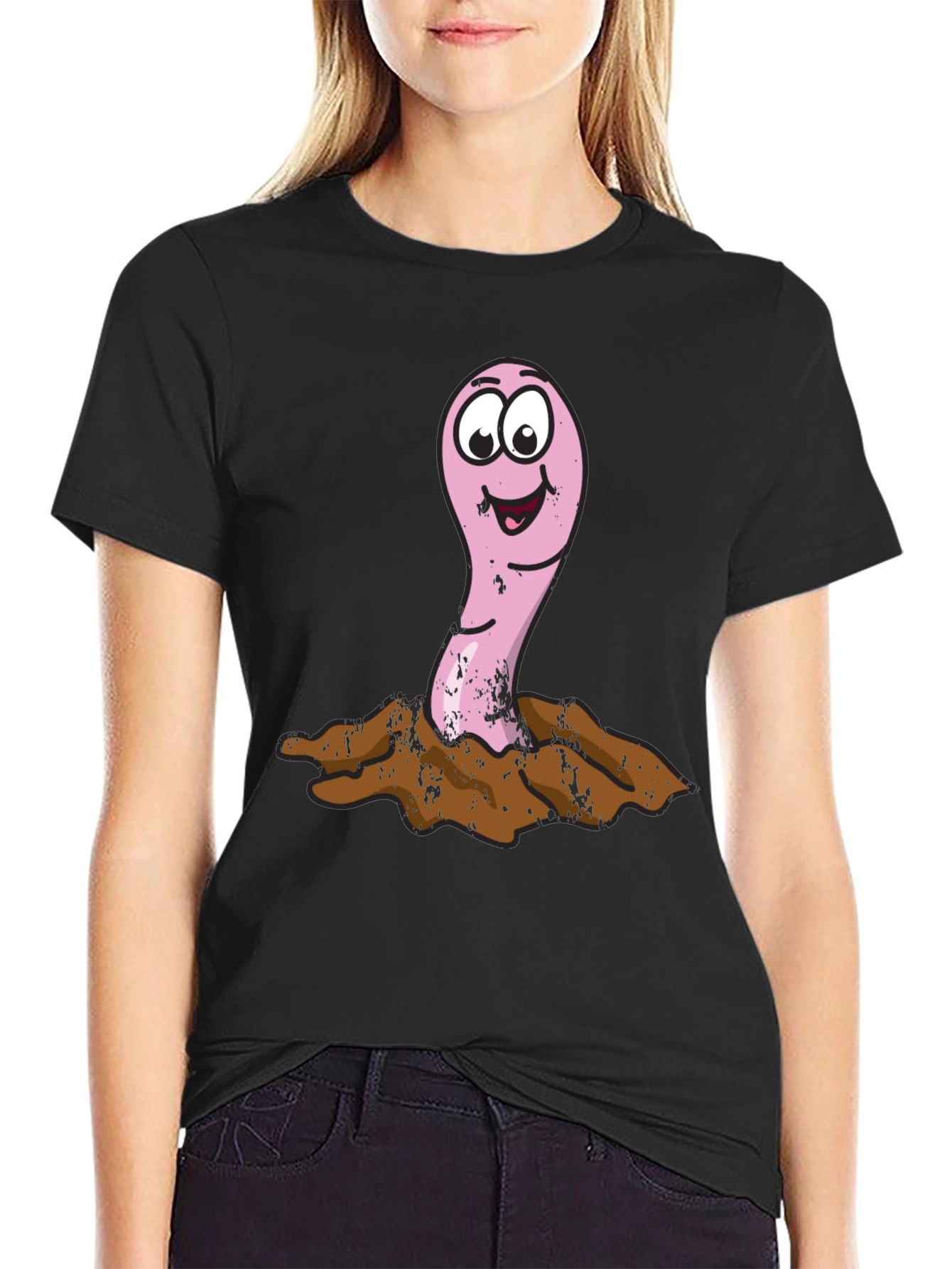 Funny Worm T-Shirt - Cartoon Earthworm Tee