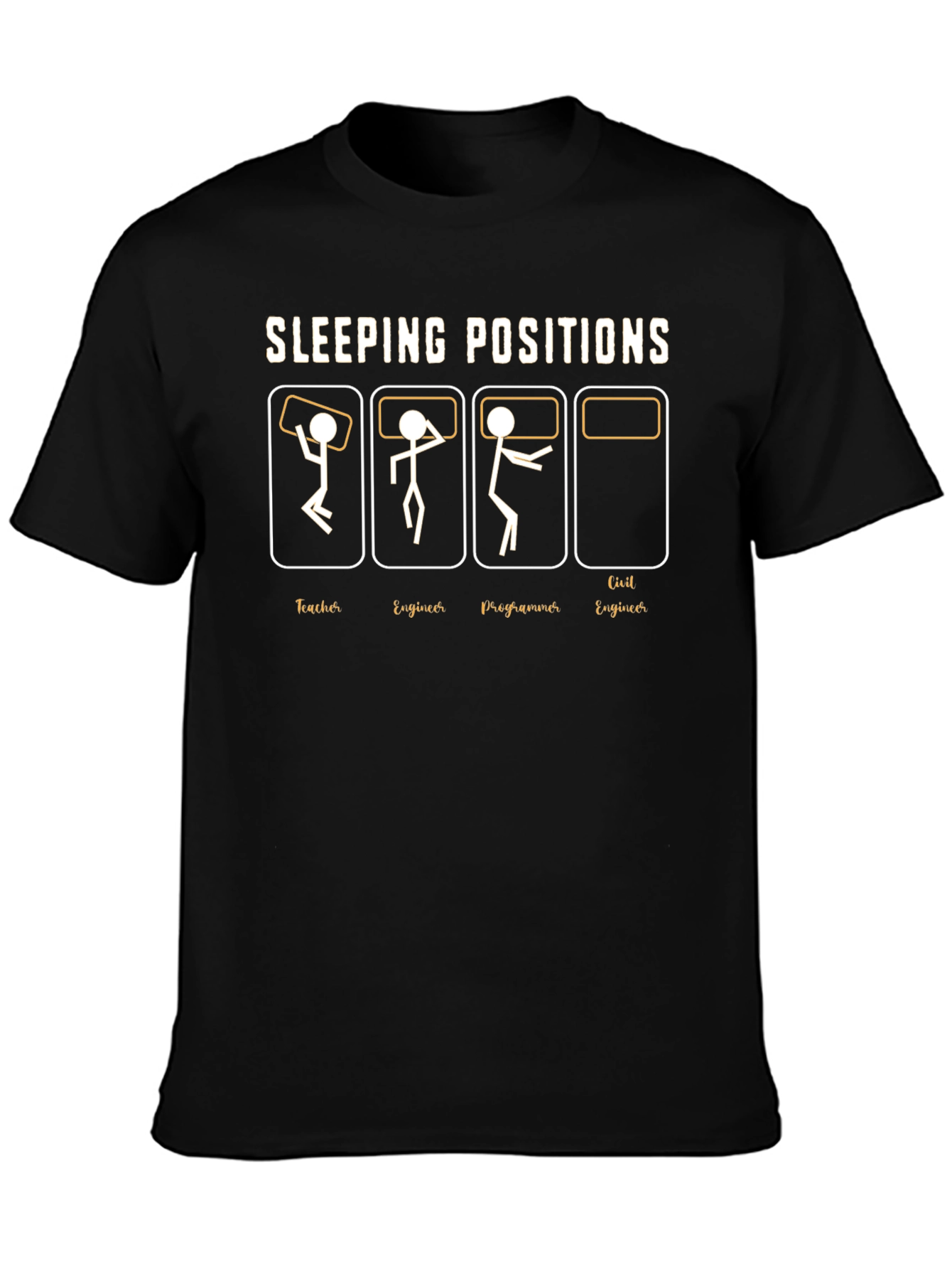 Sleeping Positions Funny T-Shirt