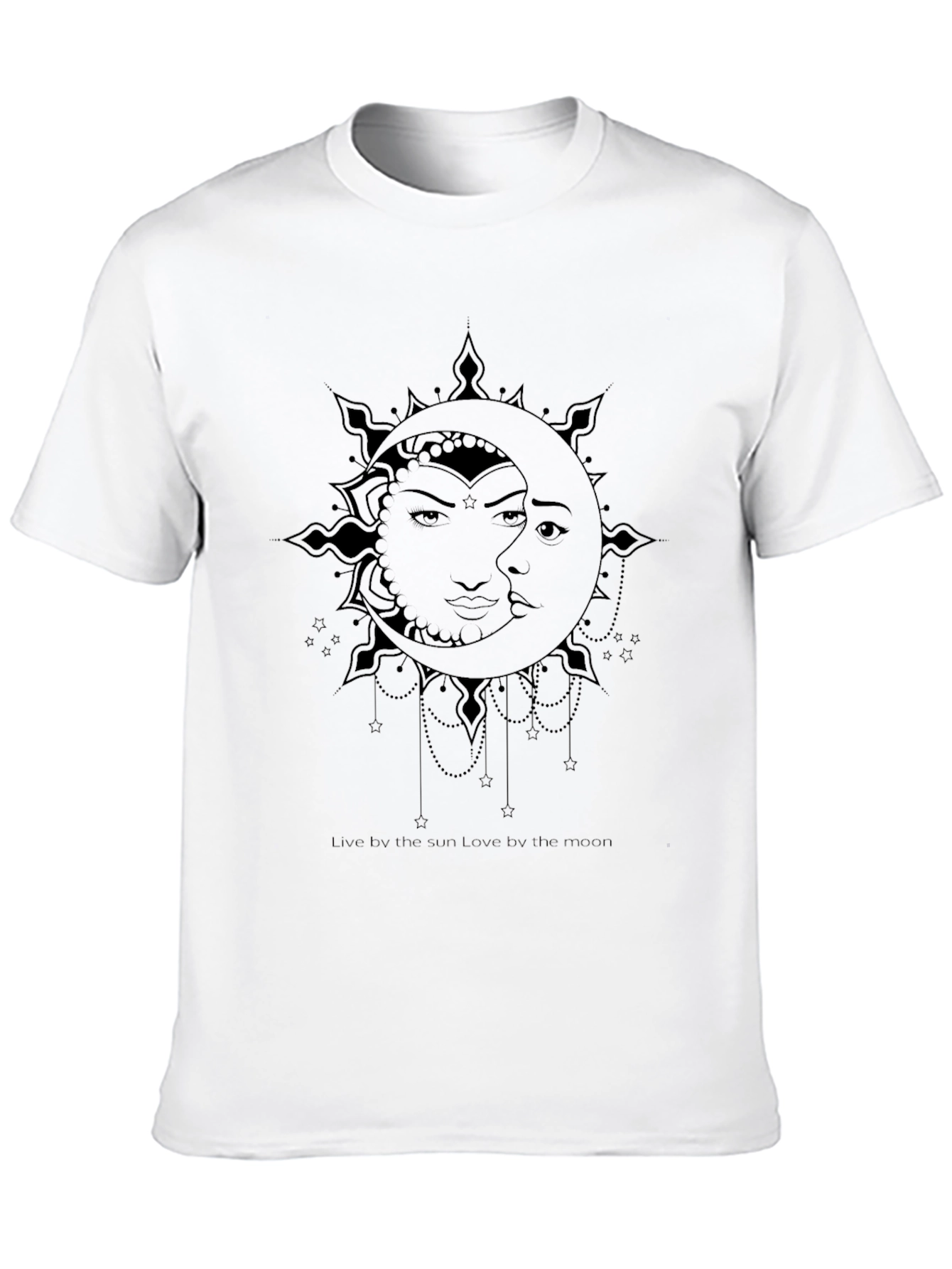 Celestial Sun & Moon Graphic T-Shirt - Black