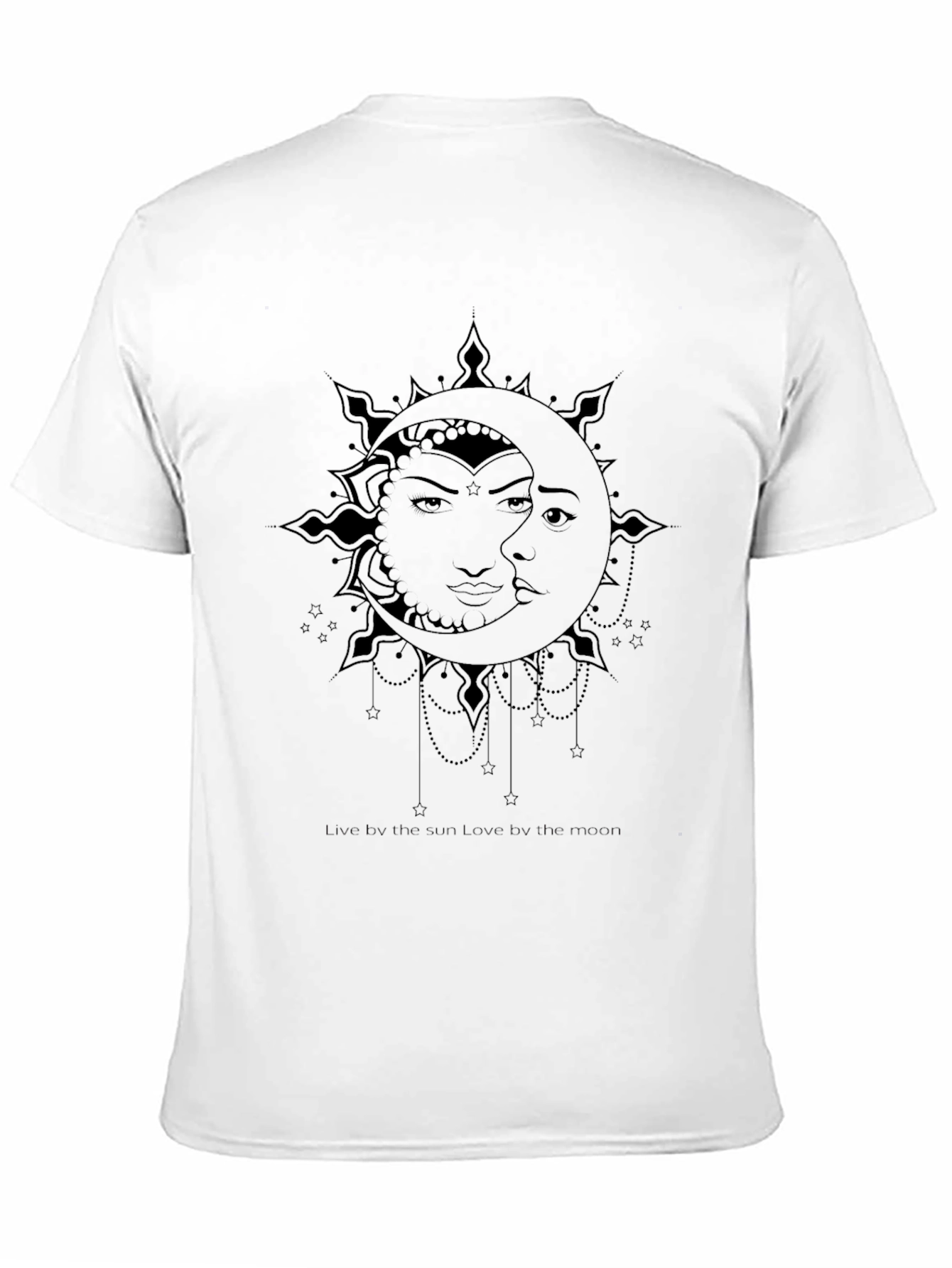 Celestial Sun & Moon Graphic T-Shirt - Black