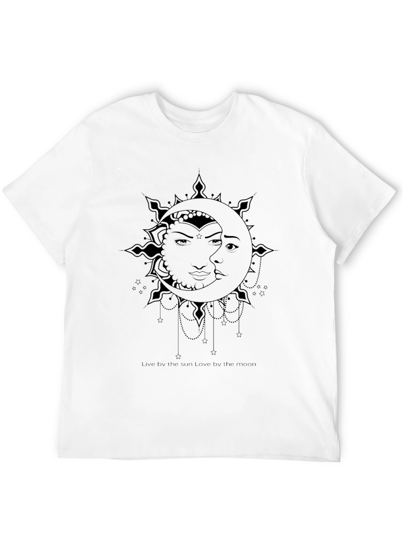 Celestial Sun & Moon Graphic T-Shirt - Black
