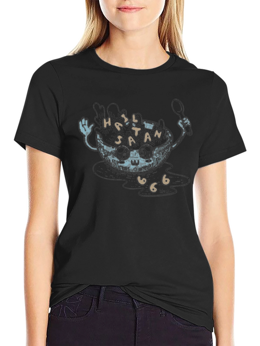 Hail Satan Cereal T-Shirt - Black Graphic Tee
