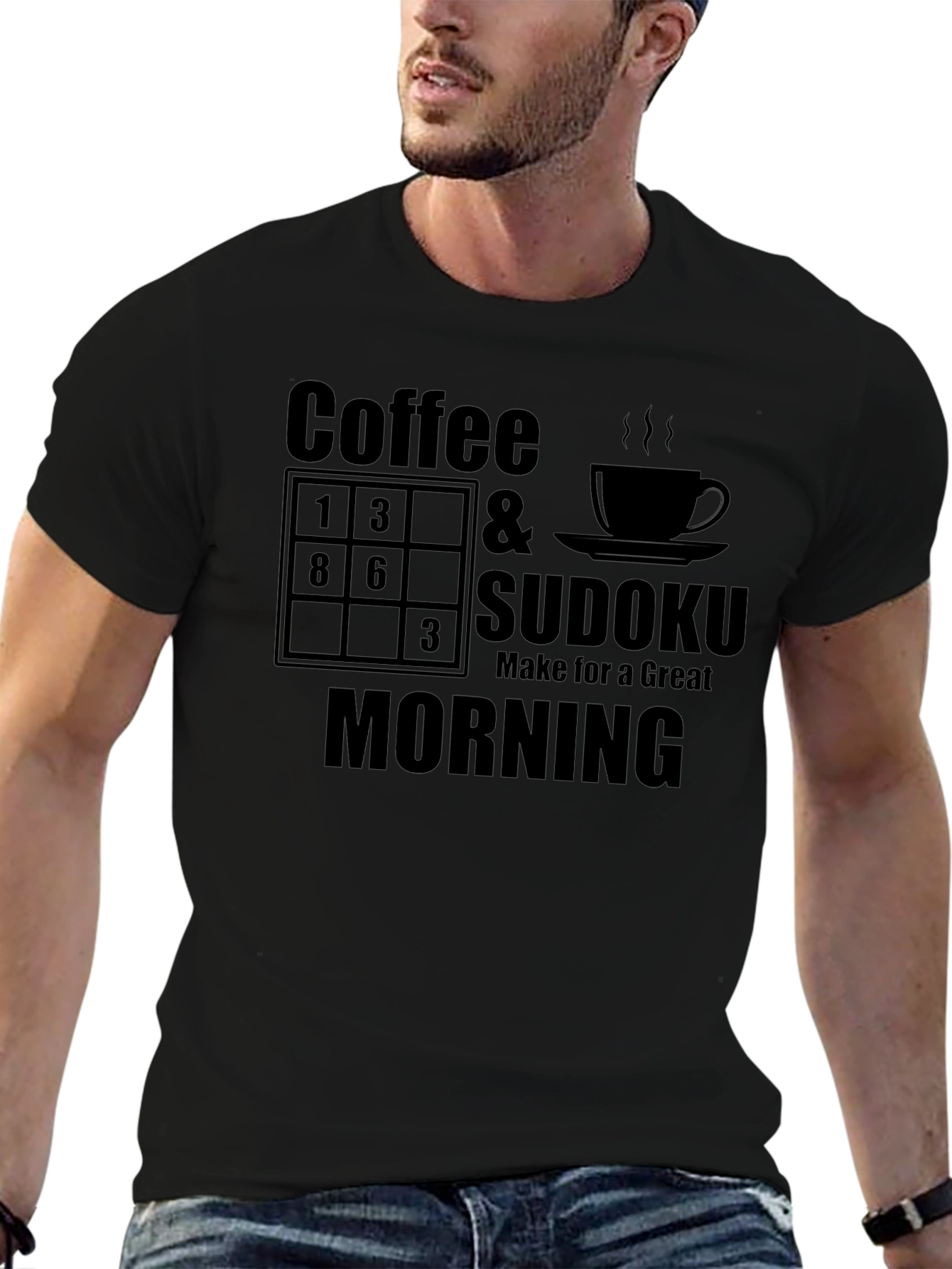 Coffee & Sudoku Morning Graphic Tee
