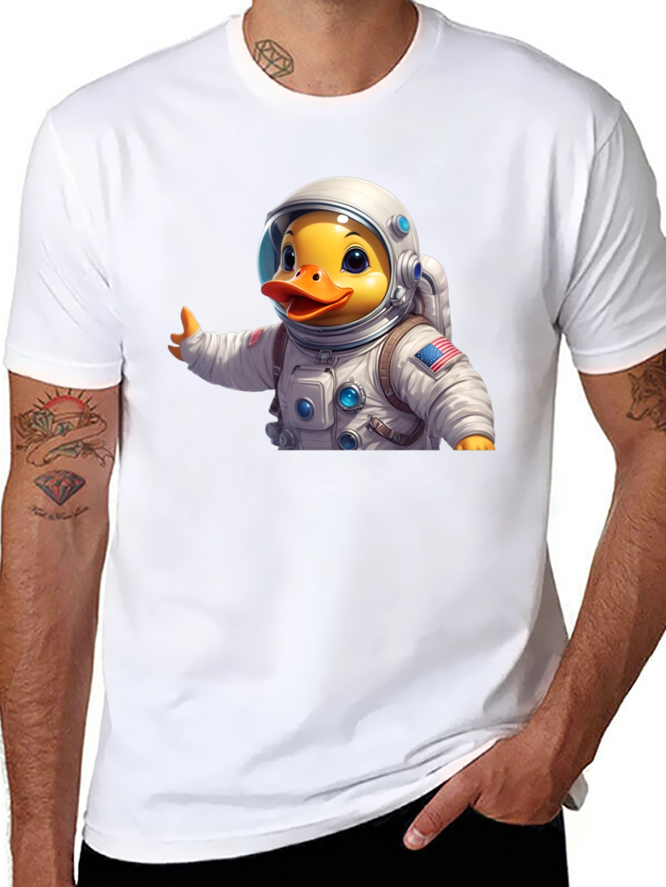 Astronaut Duck T-Shirt - Black